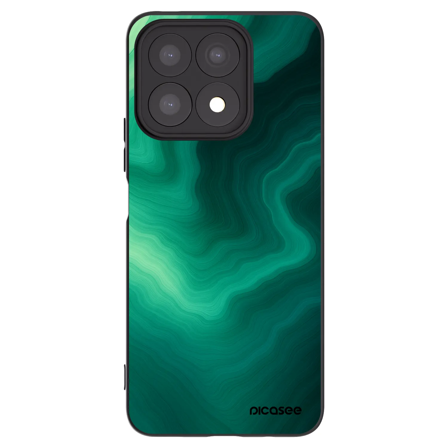 Picasee silikonowe czarne etui na Honor X8a - Malachite