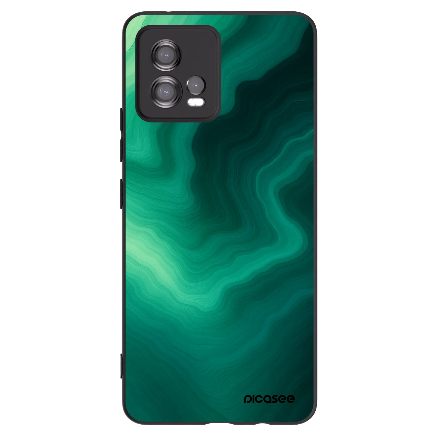 Picasee silikonowe czarne etui na Motorola Moto G72 - Malachite