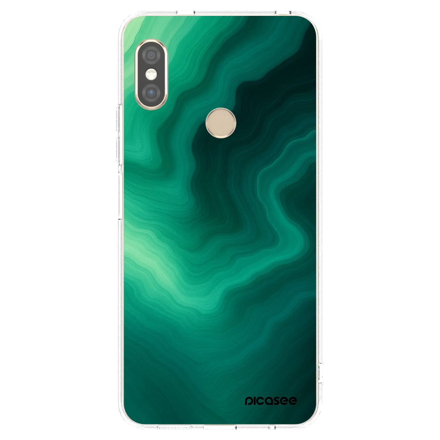 Picasee silikonowe przeźroczyste etui na Xiaomi Redmi Note 5 Global - Malachite