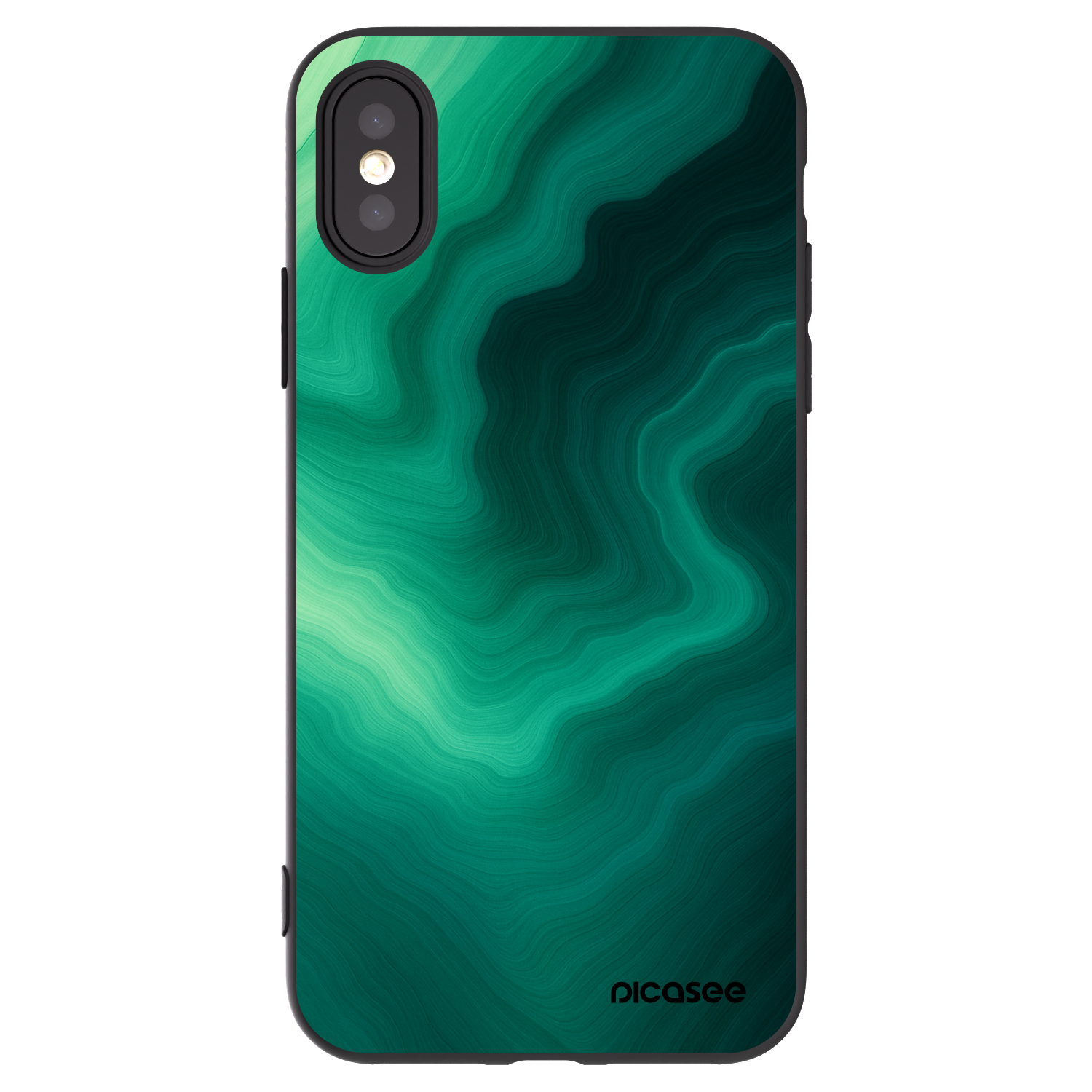 Picasee silikonowe czarne etui na Apple iPhone X/XS - Malachite
