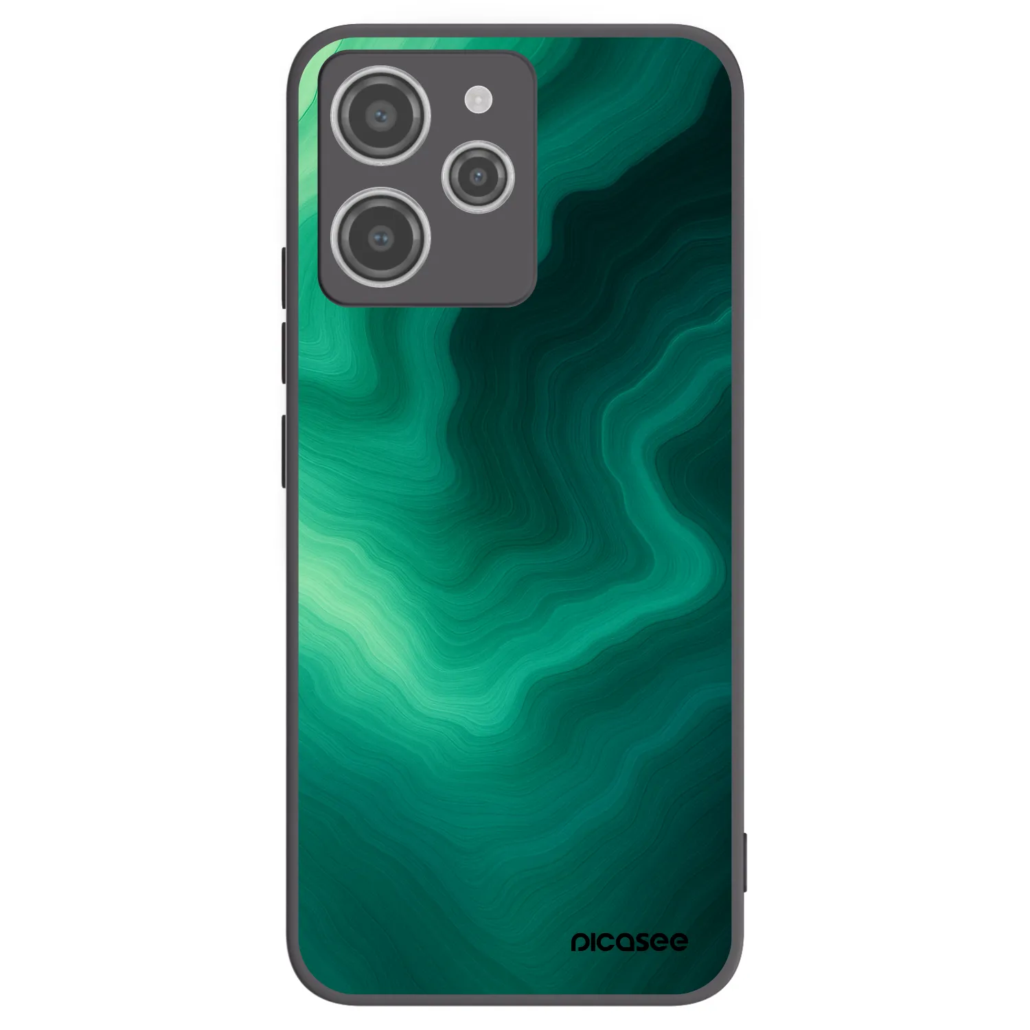 Picasee silikonowe czarne etui na Xiaomi Redmi 12 4G - Malachite