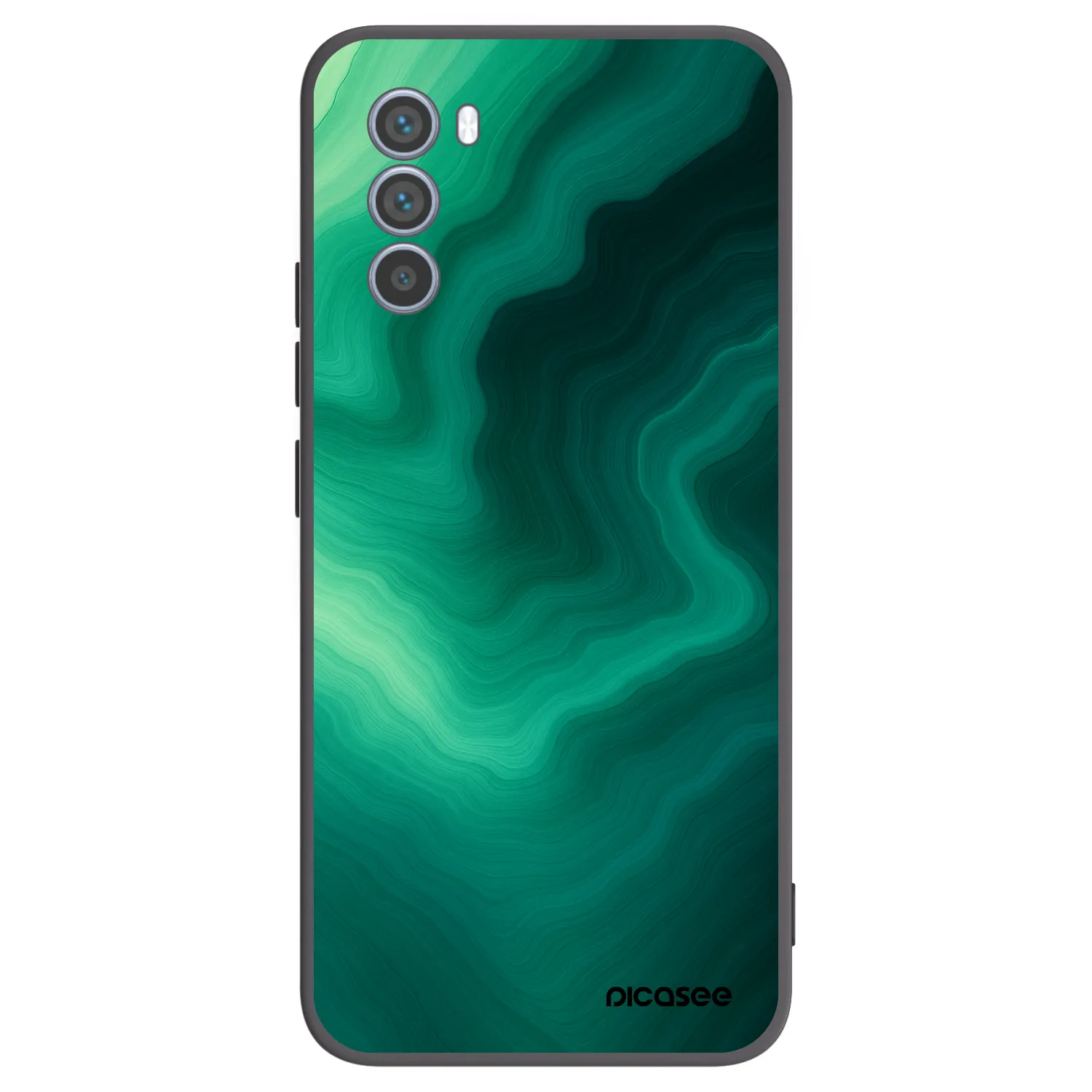 Picasee silikonowe czarne etui na Motorola Moto G62 - Malachite