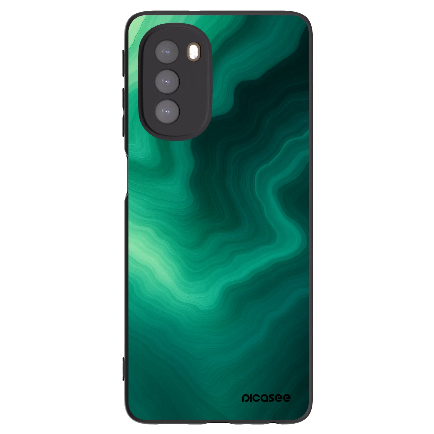 Picasee silikonowe czarne etui na Motorola Moto G51 - Malachite