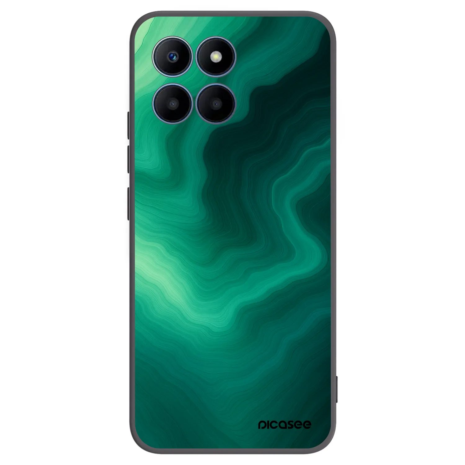 Picasee silikonowe czarne etui na Honor 70 Lite - Malachite