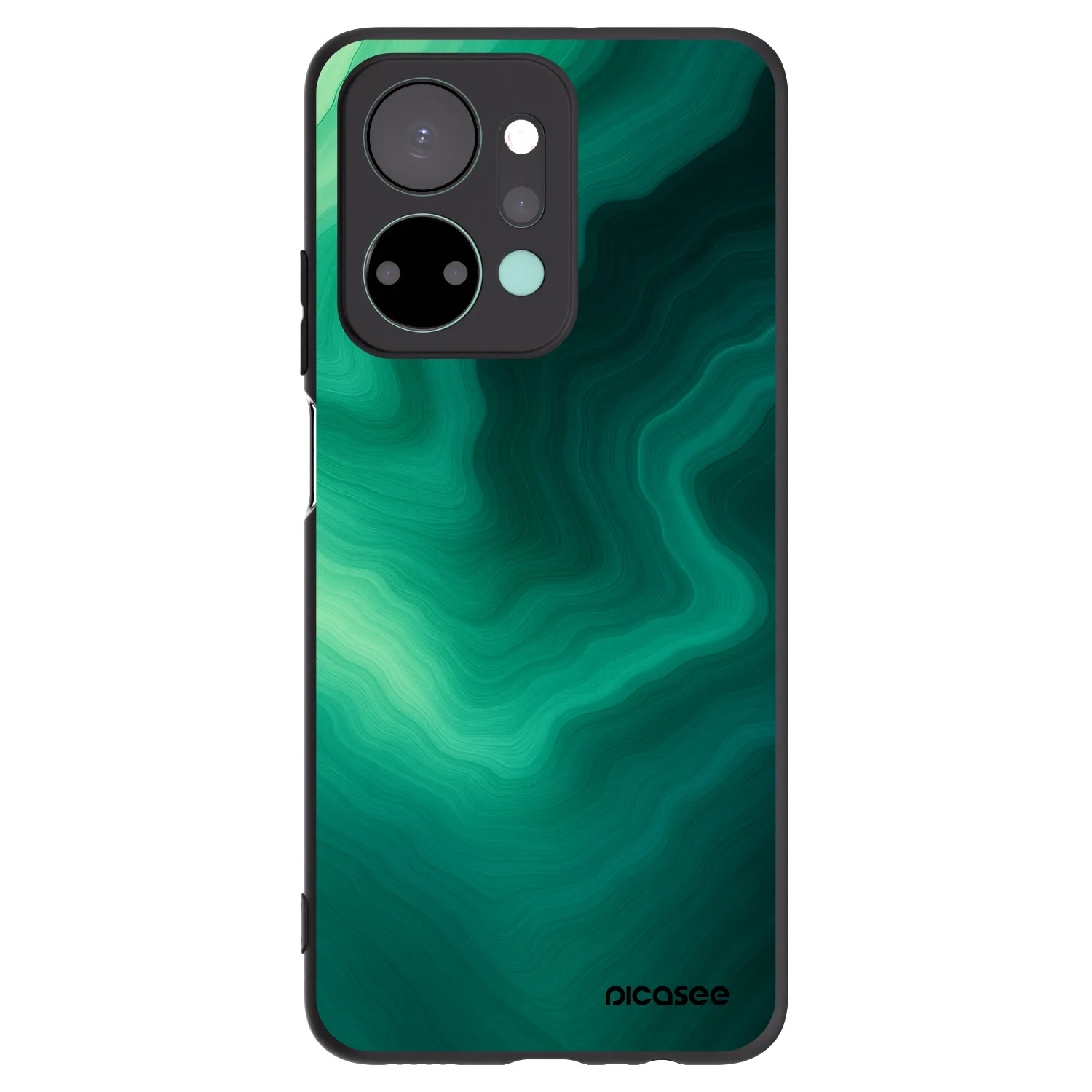 Picasee silikonowe czarne etui na Honor X7a - Malachite