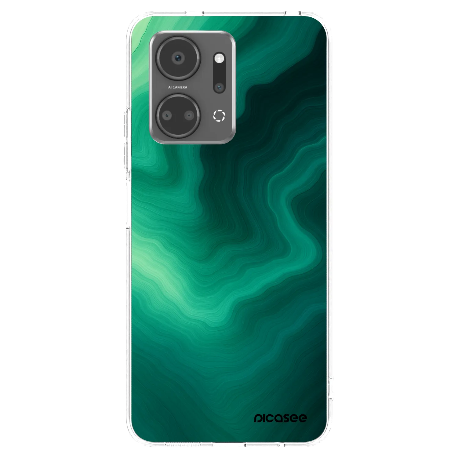Picasee silikonowe przeźroczyste etui na Honor X7a - Malachite