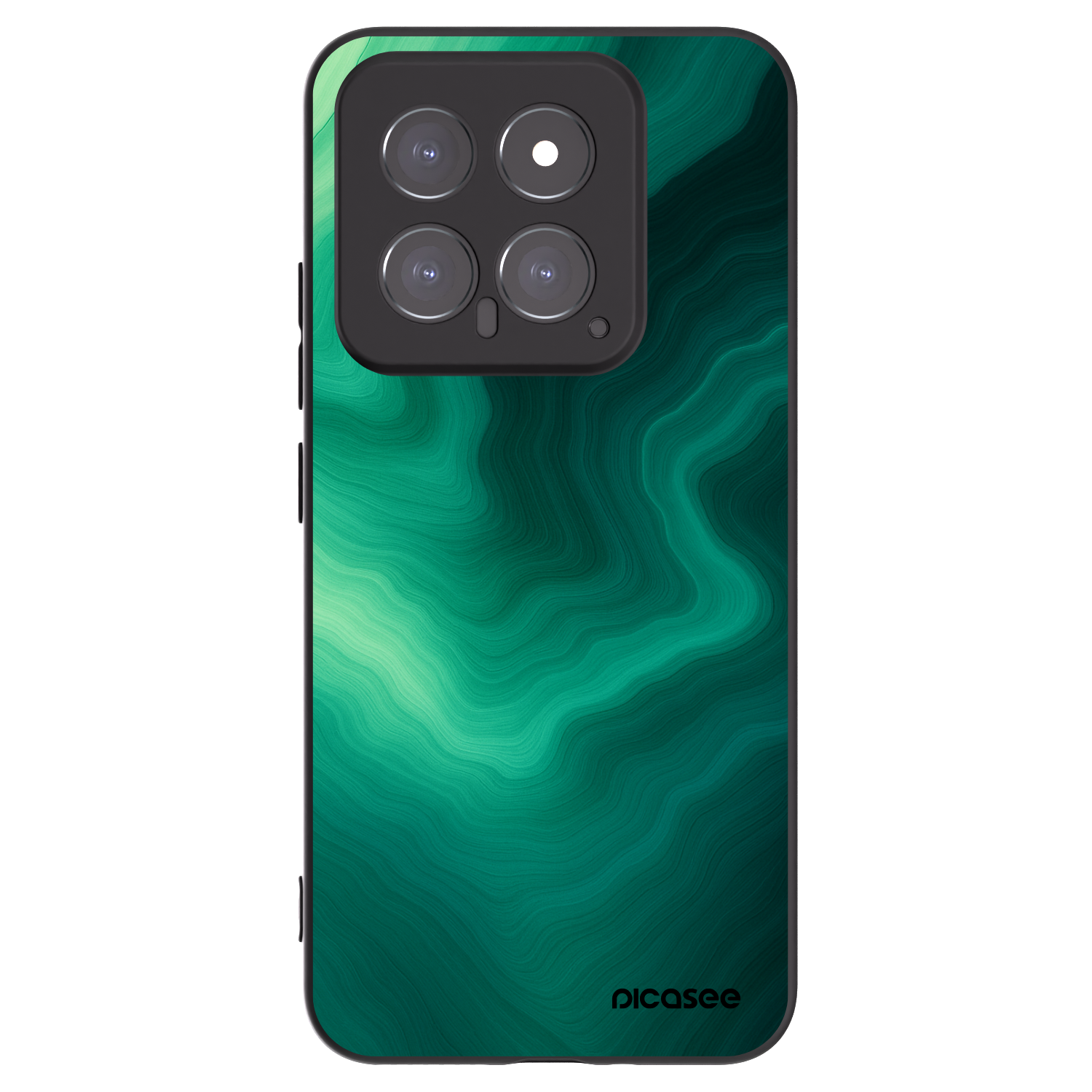 Picasee silikonowe czarne etui na Xiaomi 14 - Malachite
