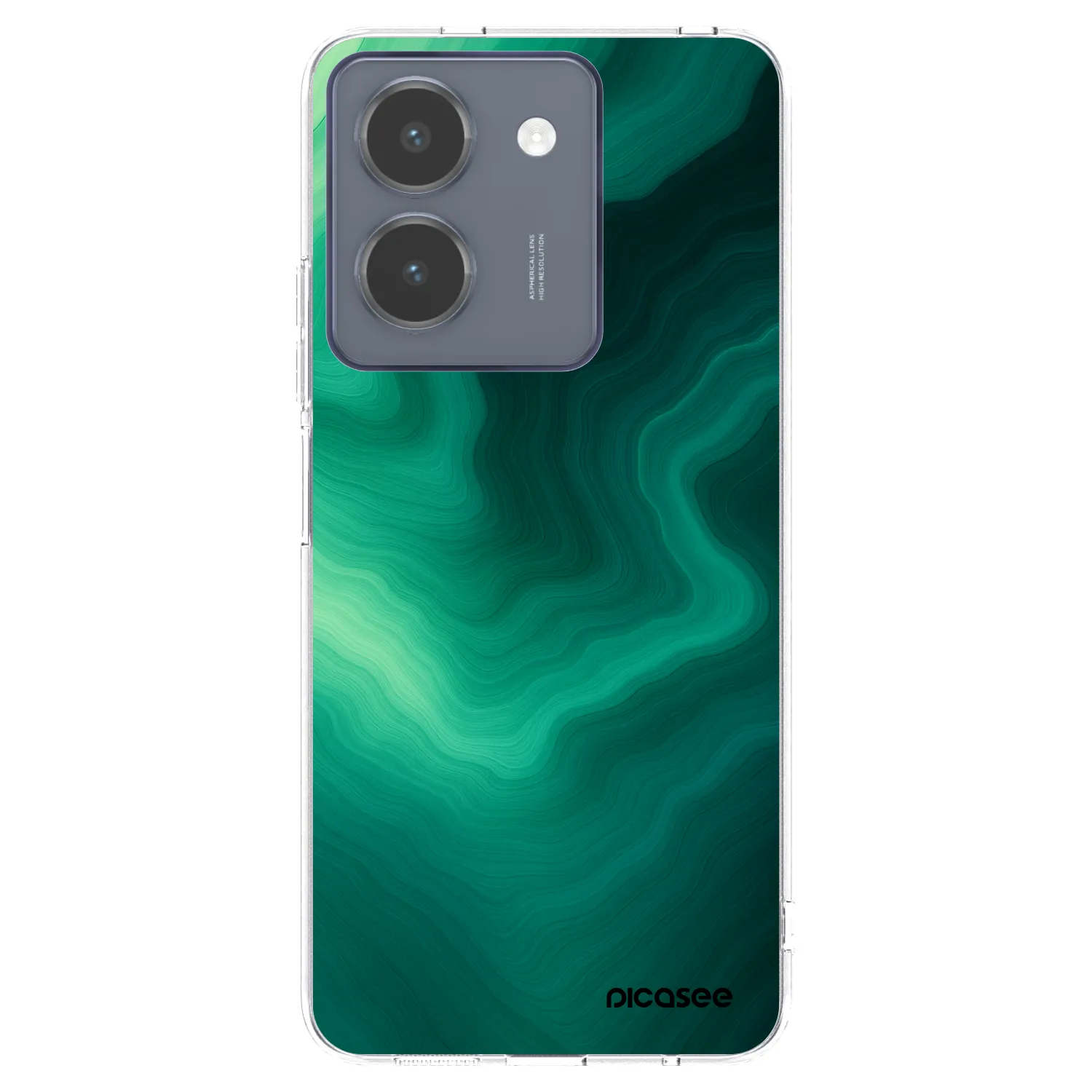Picasee silikonowe przeźroczyste etui na Vivo Y36 4G - Malachite