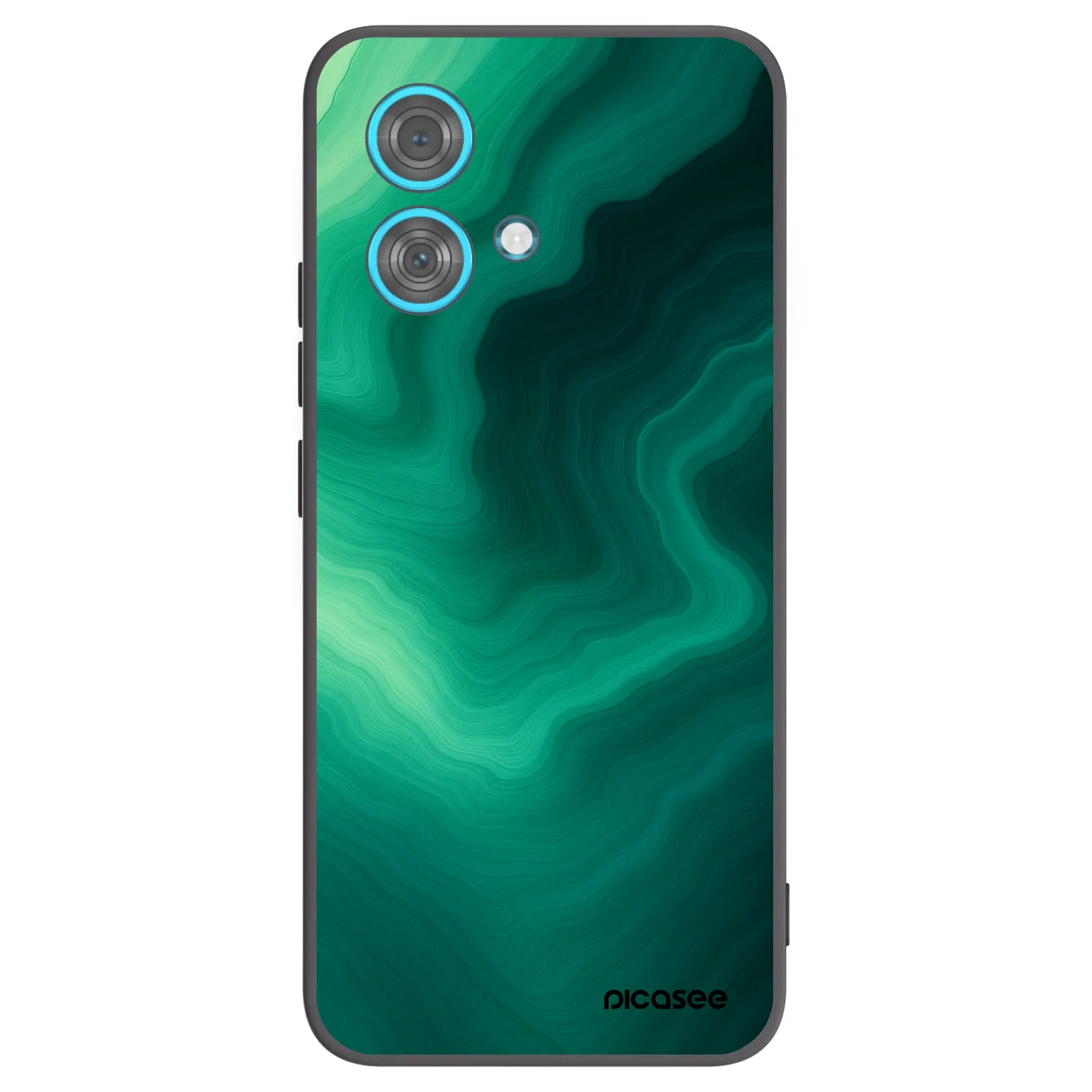 Picasee silikonowe czarne etui na Motorola Edge 40 Neo - Malachite