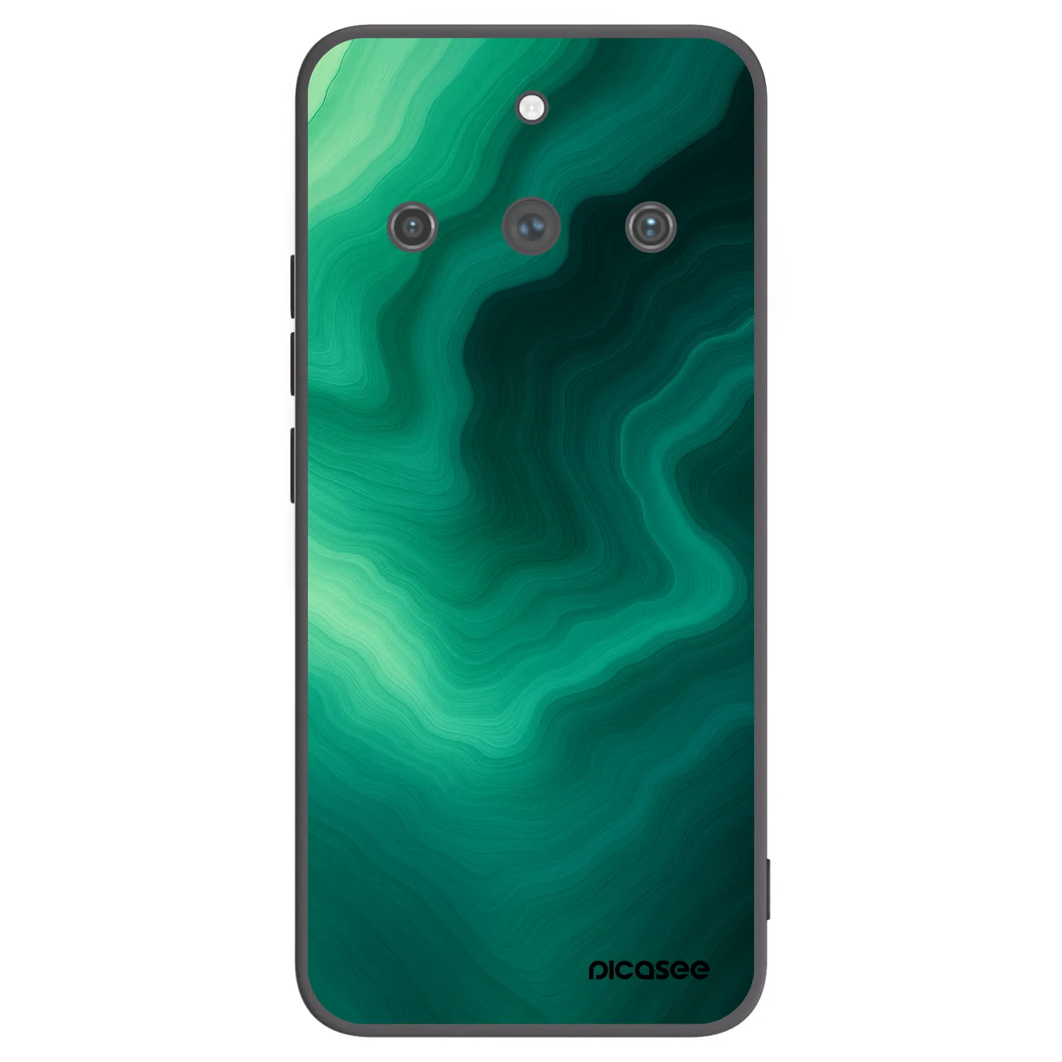 Picasee silikonowe czarne etui na Realme 11 Pro+ - Malachite