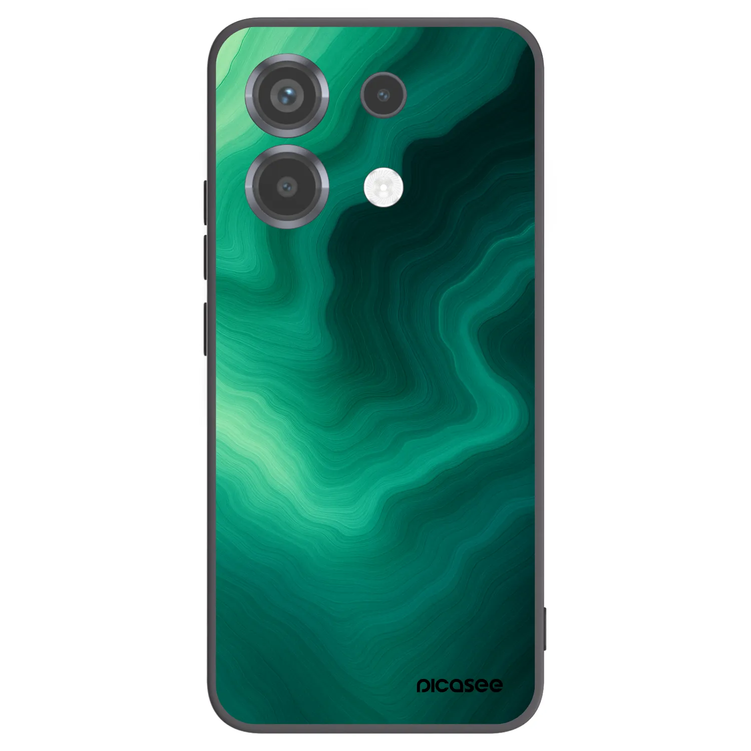 Picasee silikonowe czarne etui na Xiaomi Poco X6 - Malachite