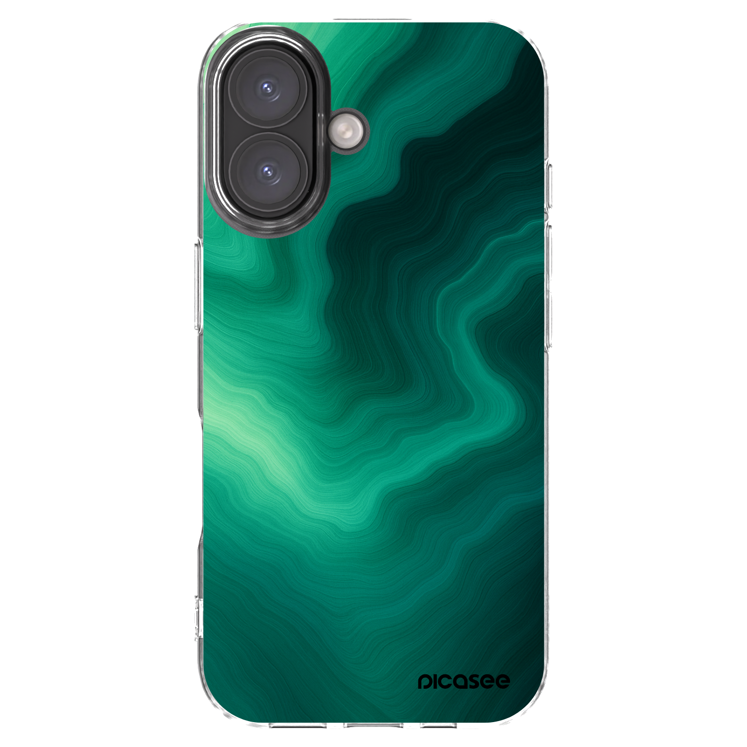 Picasee silikonowe przeźroczyste etui na Apple iPhone 16 - Malachite