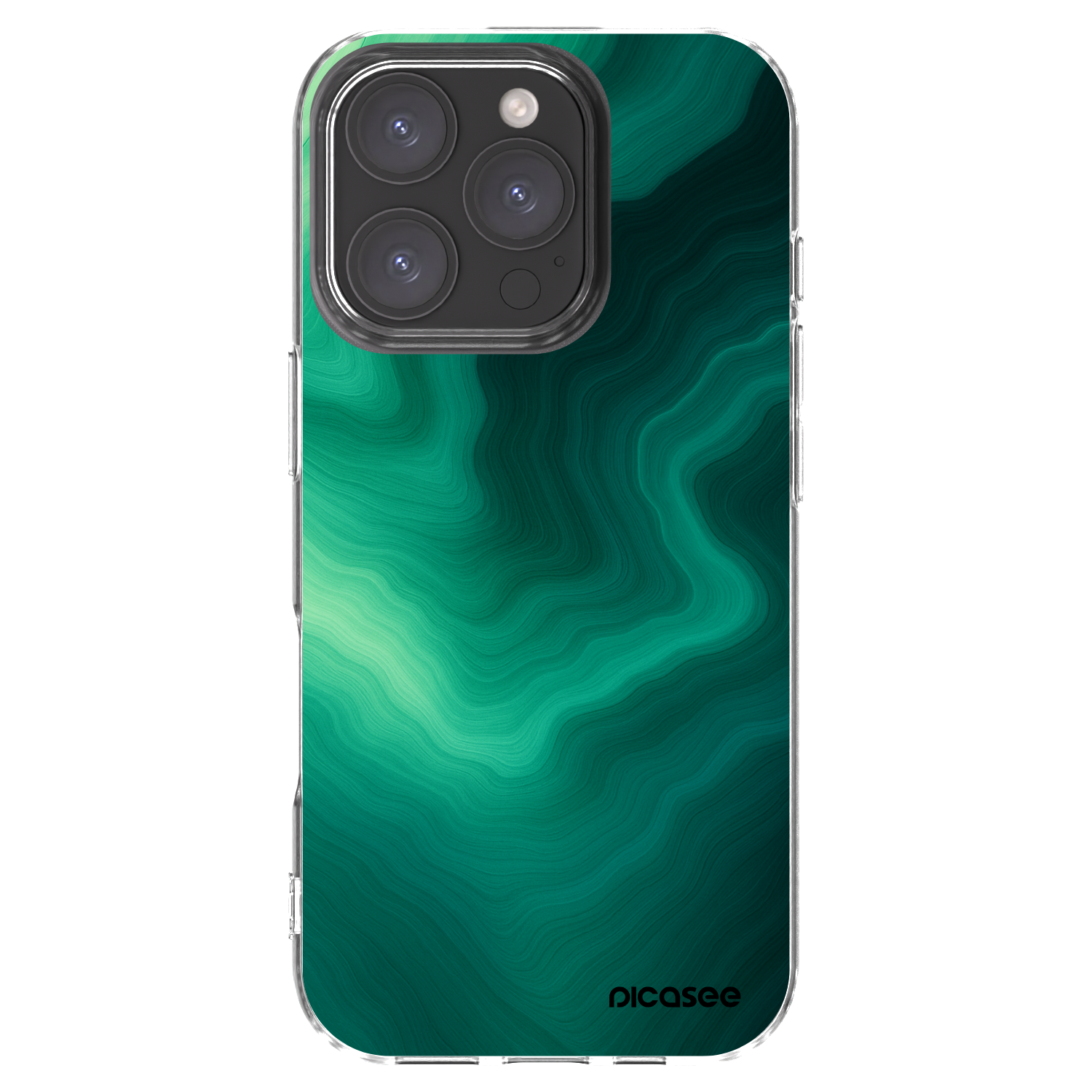 Picasee silikonowe przeźroczyste etui na Apple iPhone 16 Pro - Malachite