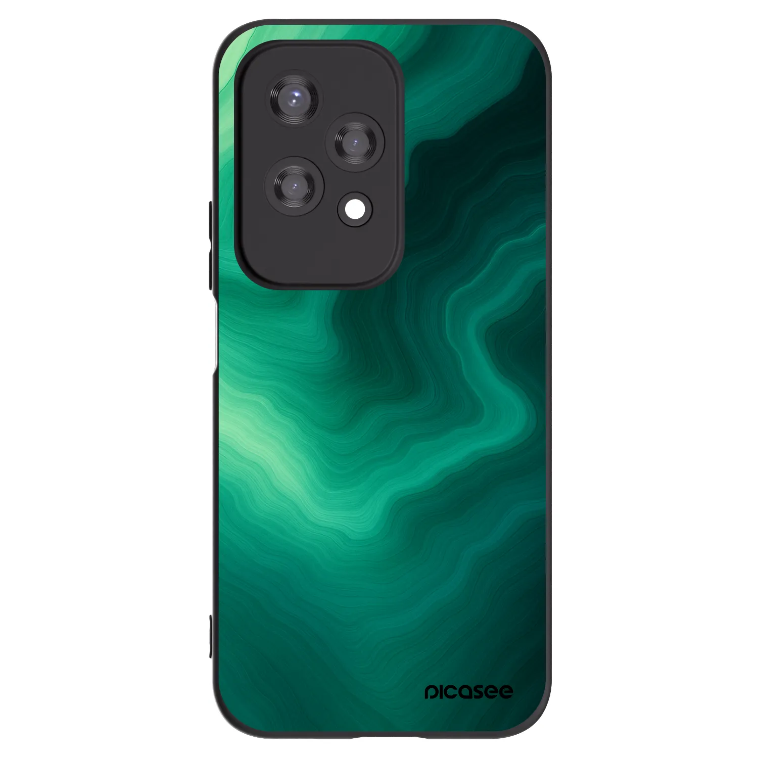 Picasee silikonowe czarne etui na Honor 200 Lite - Malachite