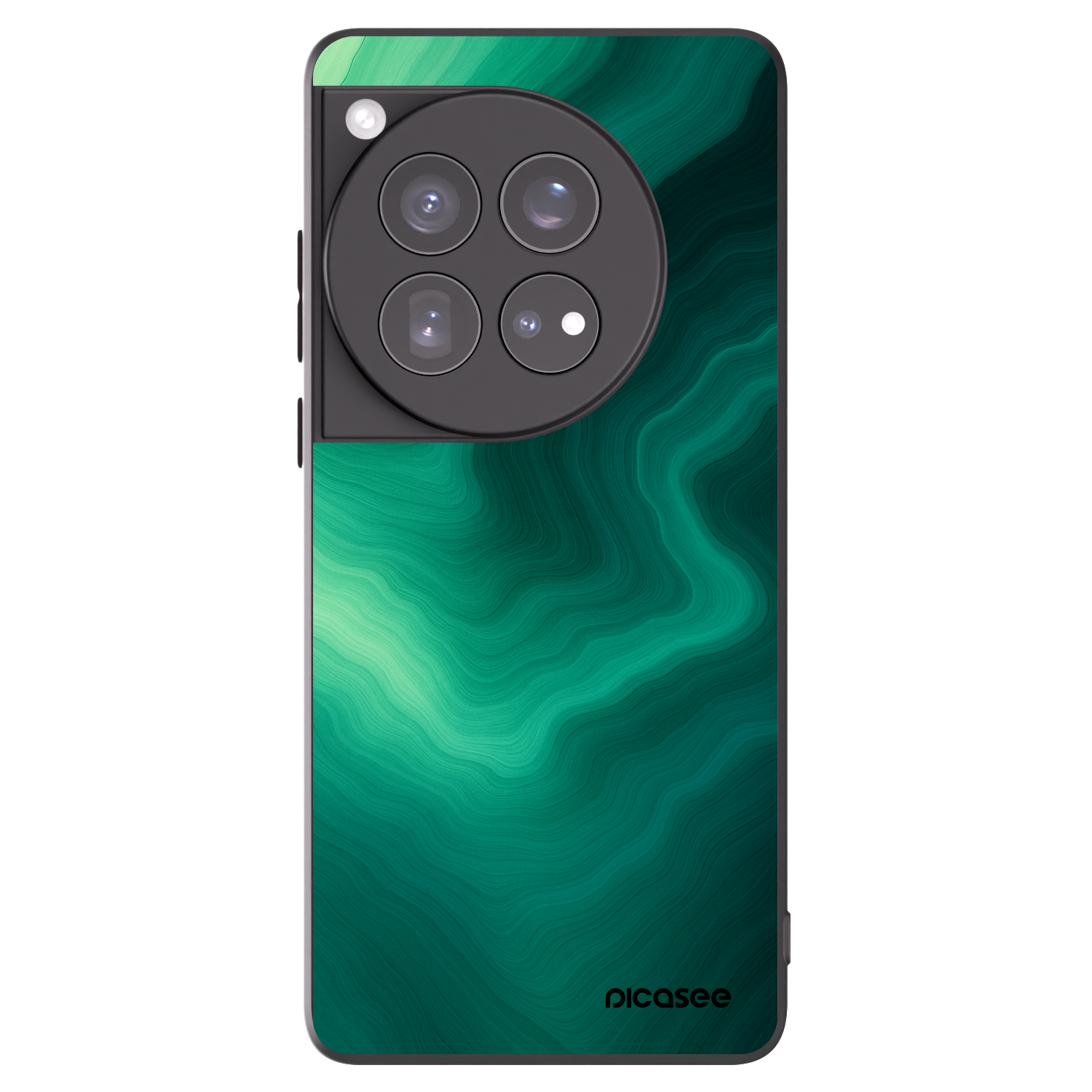 Picasee silikonowe czarne etui na OnePlus 12 5G - Malachite
