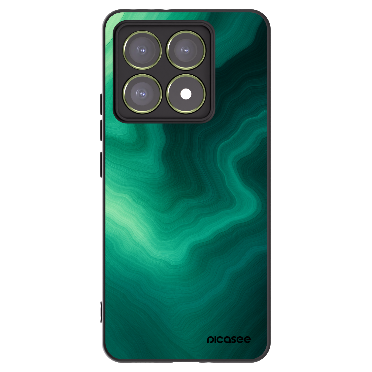 Picasee silikonowe czarne etui na Xiaomi 14T - Malachite