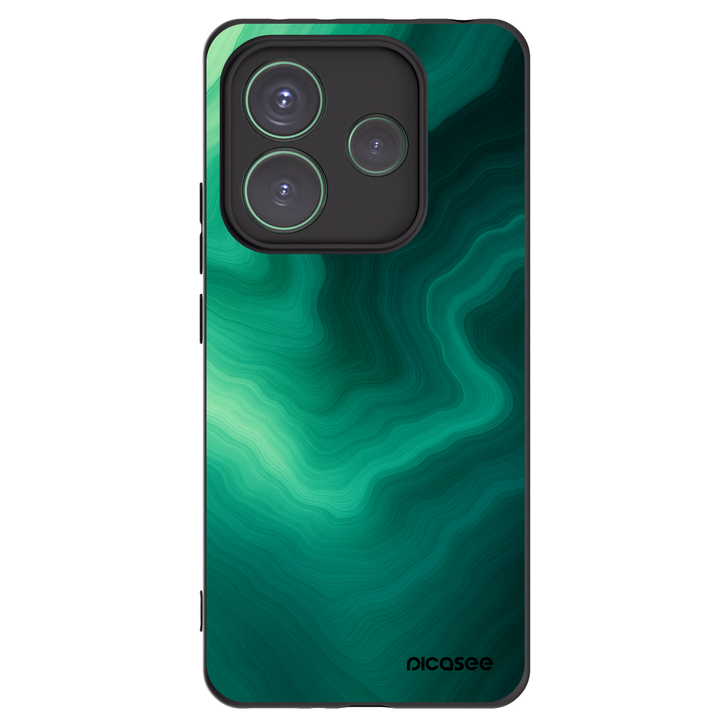 Picasee silikonowe czarne etui na Xiaomi Redmi Note 14 5G - Malachite