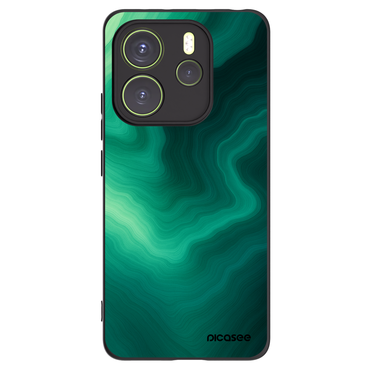 Picasee silikonowe czarne etui na Xiaomi Redmi Note 14 4G - Malachite