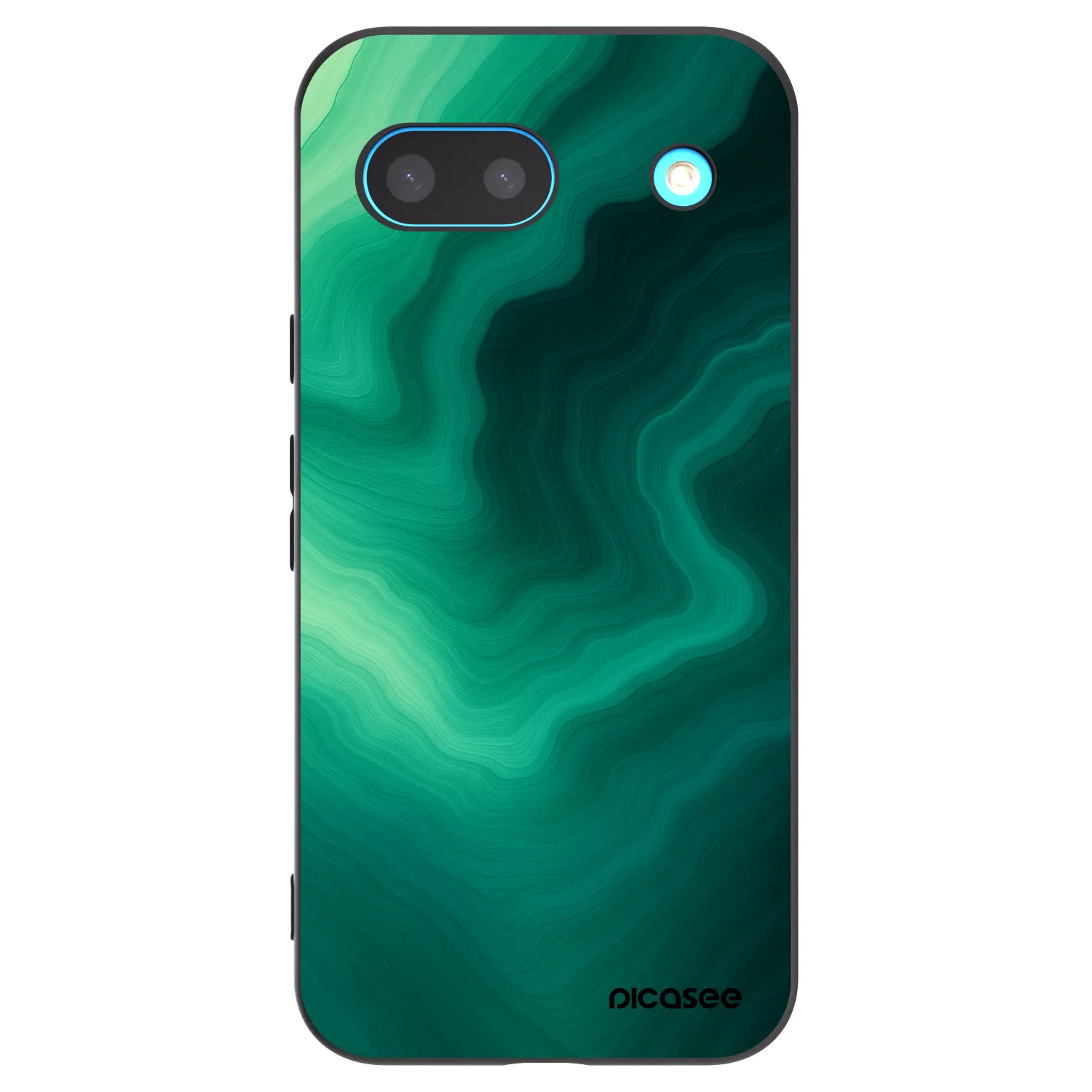 Picasee silikonowe czarne etui na Google Pixel 8a - Malachite