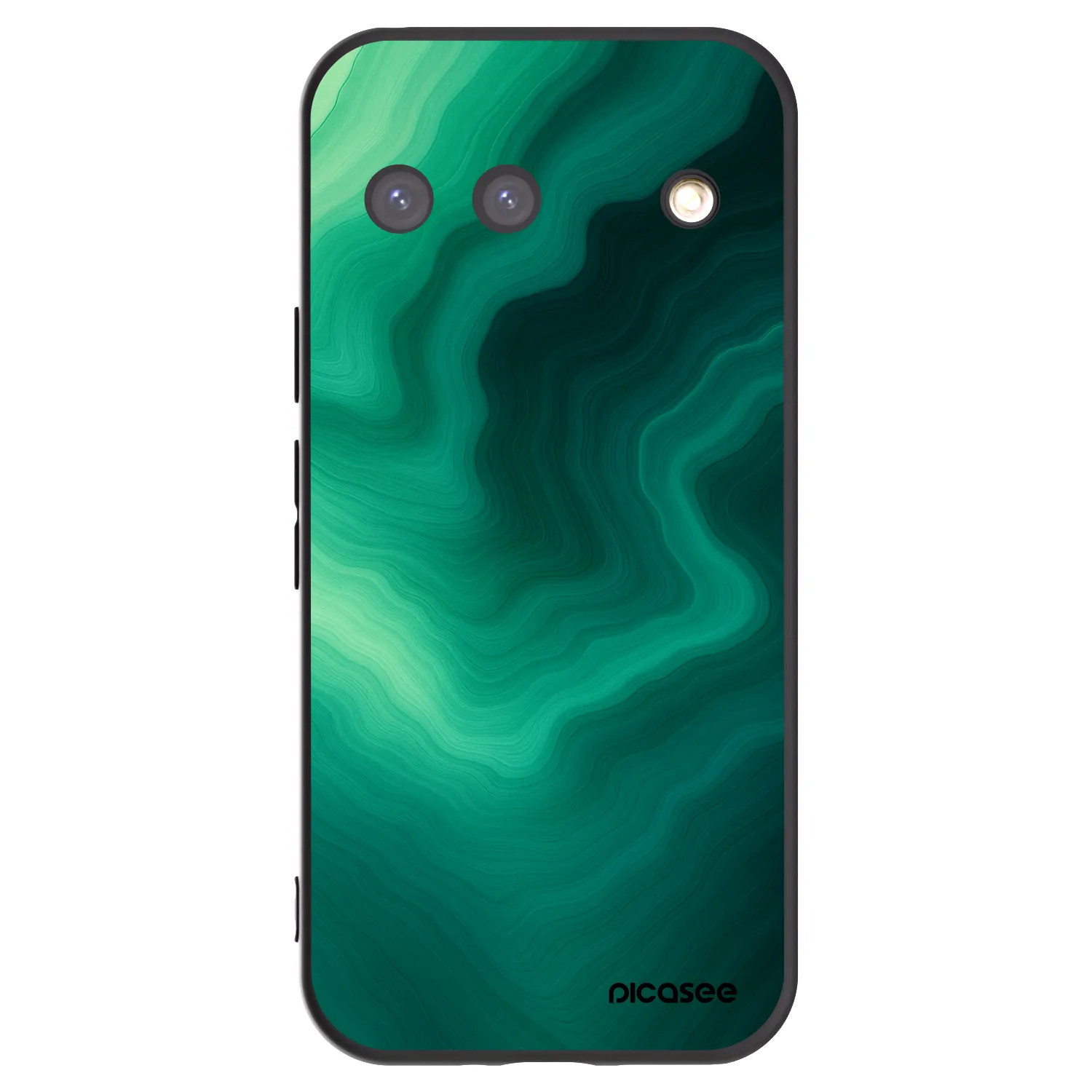 Picasee silikonowe czarne etui na Google Pixel 9 - Malachite