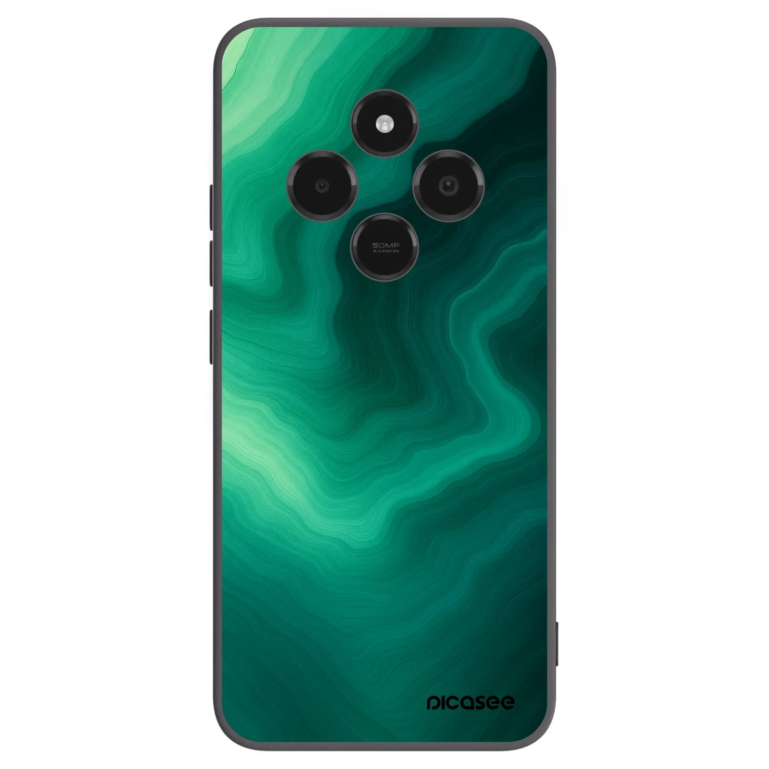 Picasee silikonowe czarne etui na Xiaomi Poco C75 - Malachite
