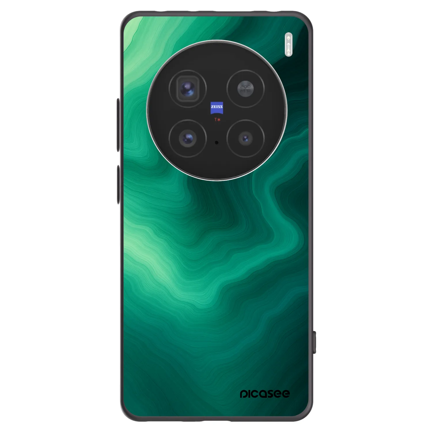 Picasee silikonowe czarne etui na Vivo X200 Pro - Malachite
