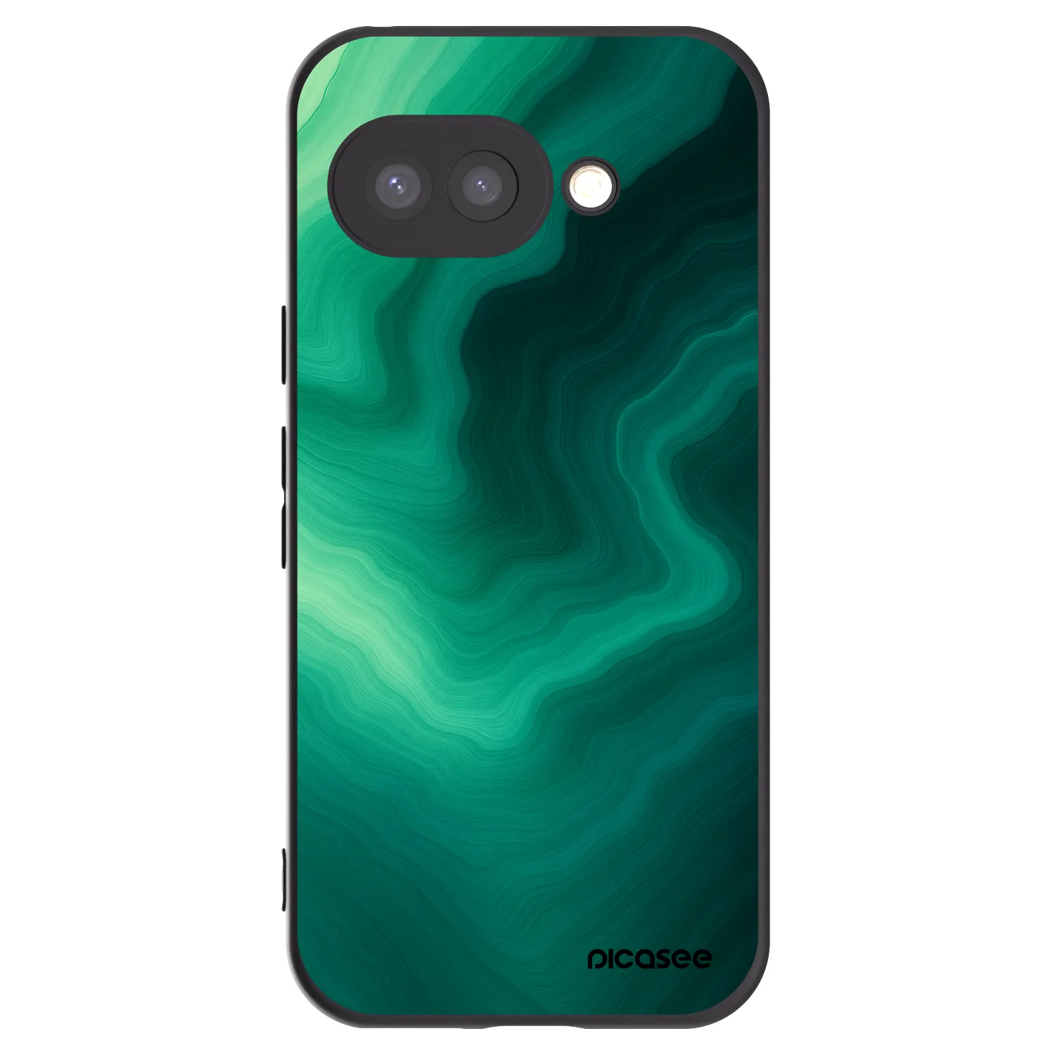 Picasee silikonowe czarne etui na Google Pixel 9a - Malachite