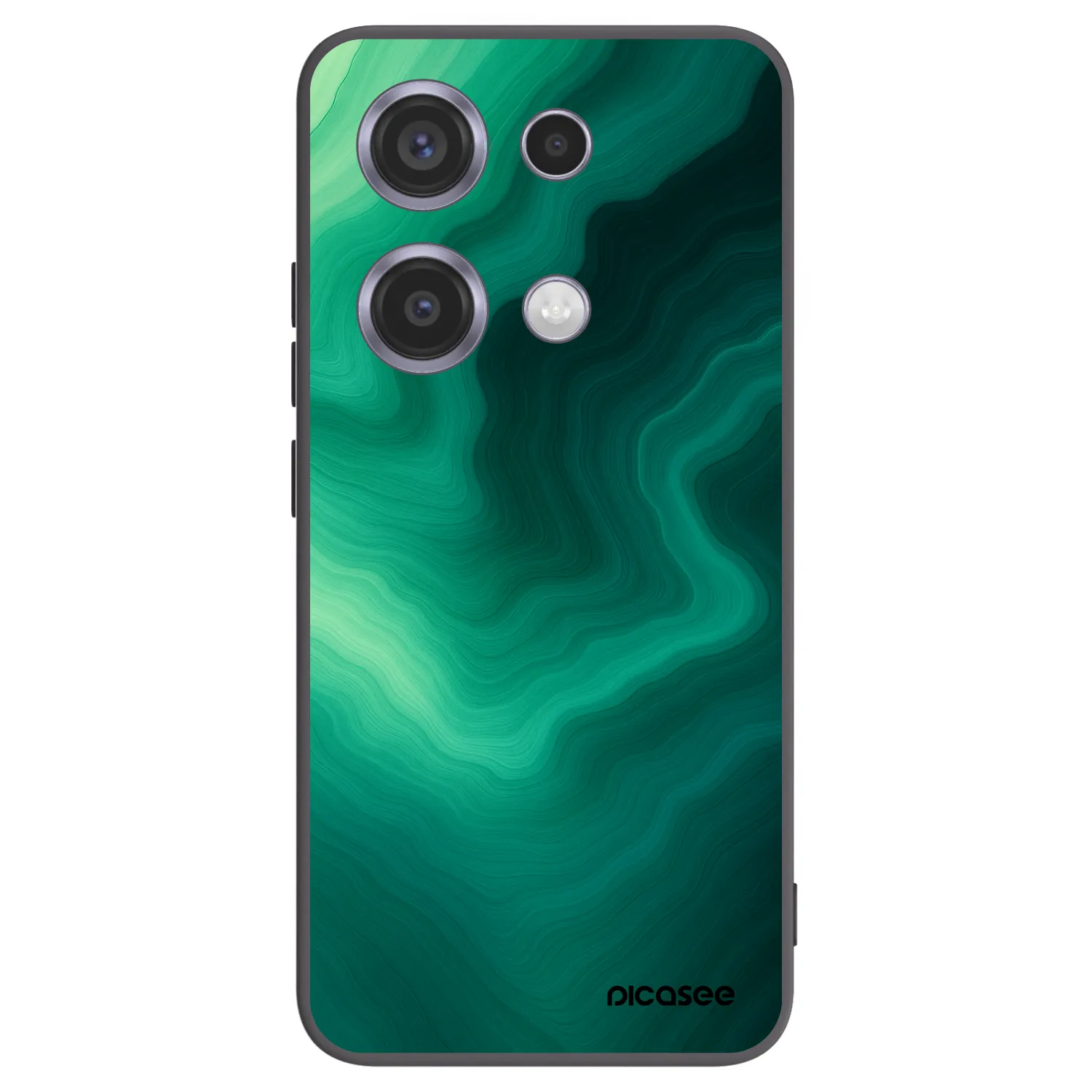 Picasee silikonowe czarne etui na Xiaomi Redmi Note 14S - Malachite