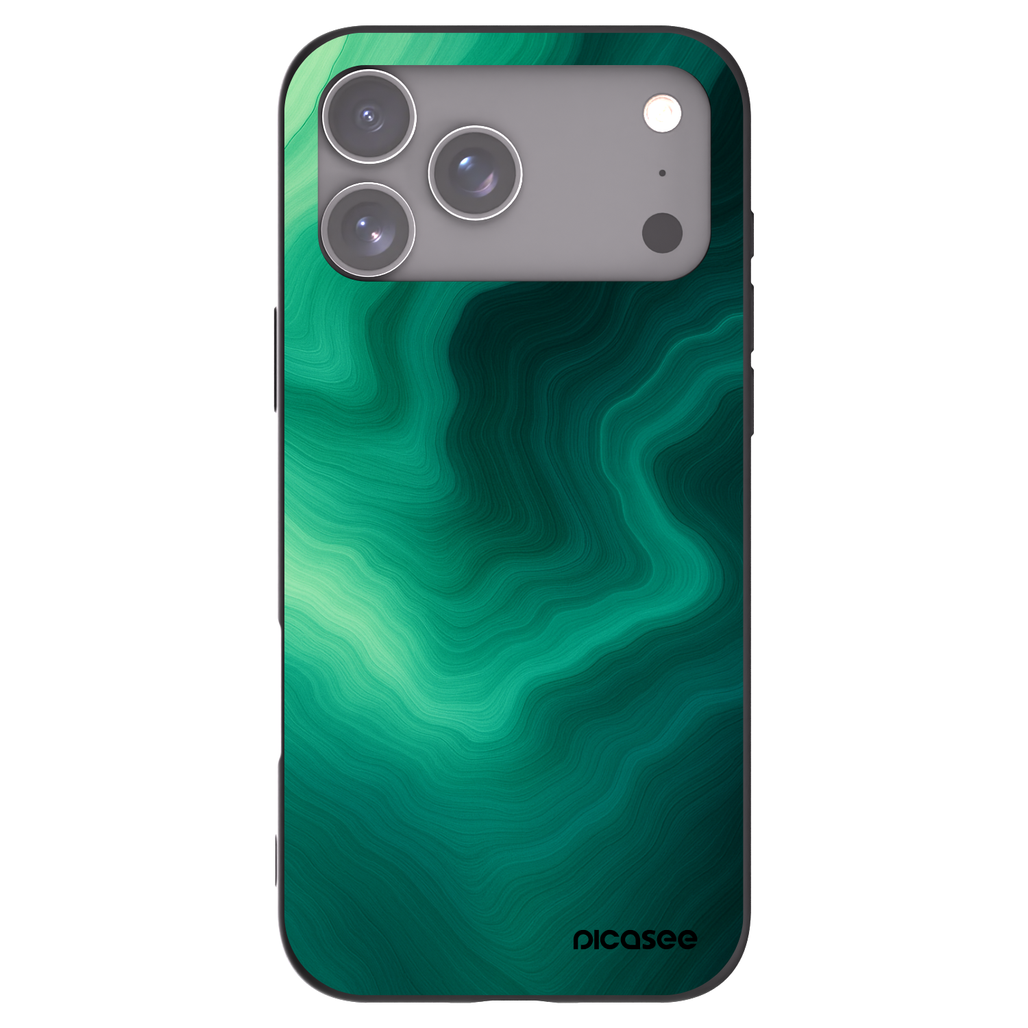 Picasee silikonowe czarne etui na Apple iPhone 17 Pro Max - Malachite