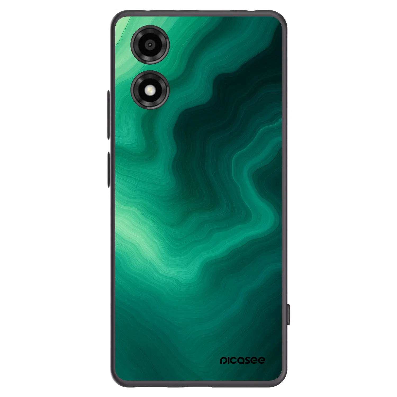 Picasee silikonowe czarne etui na Motorola Moto E14 - Malachite