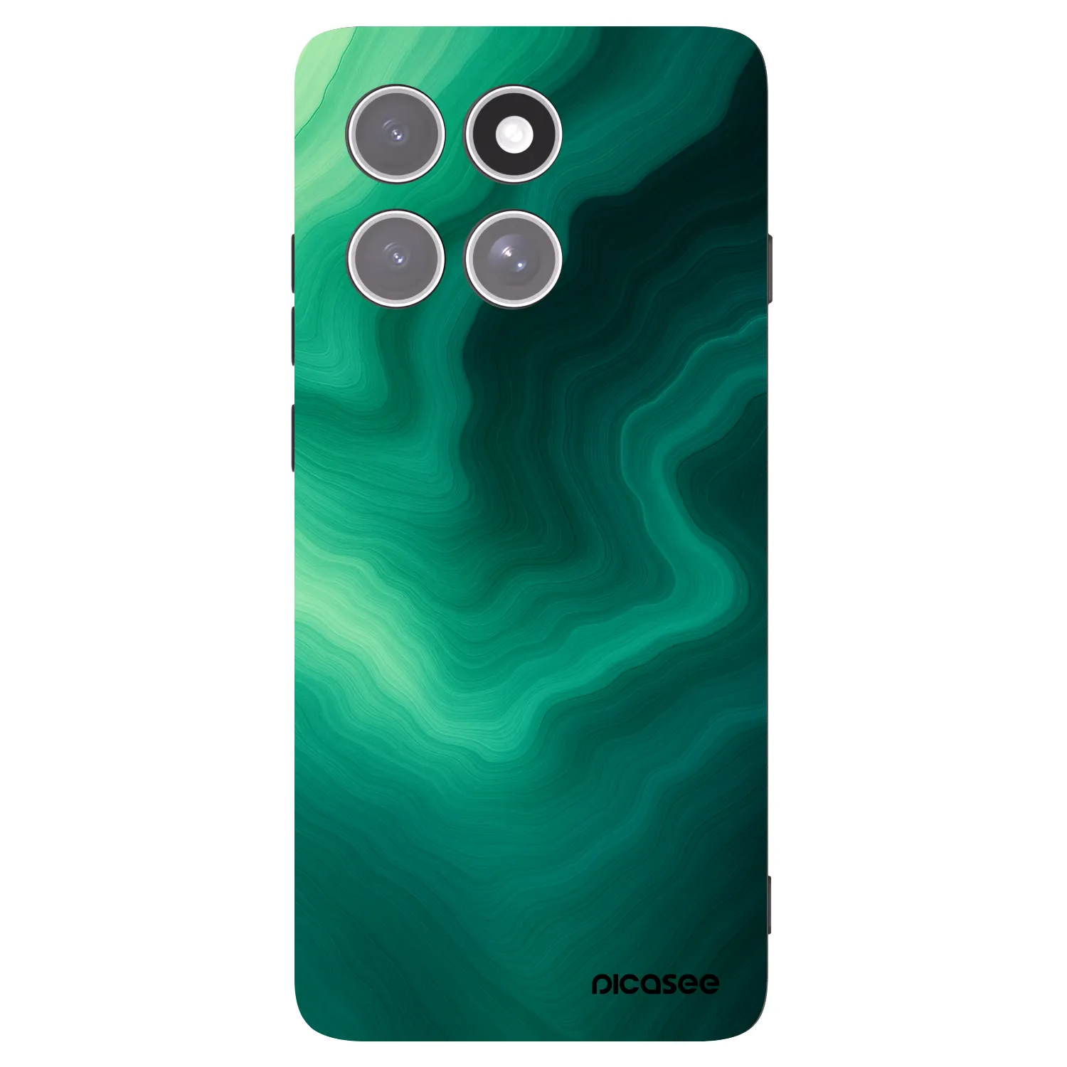 Picasee silikonowe czarne etui na Motorola Edge 60 Pro - Malachite