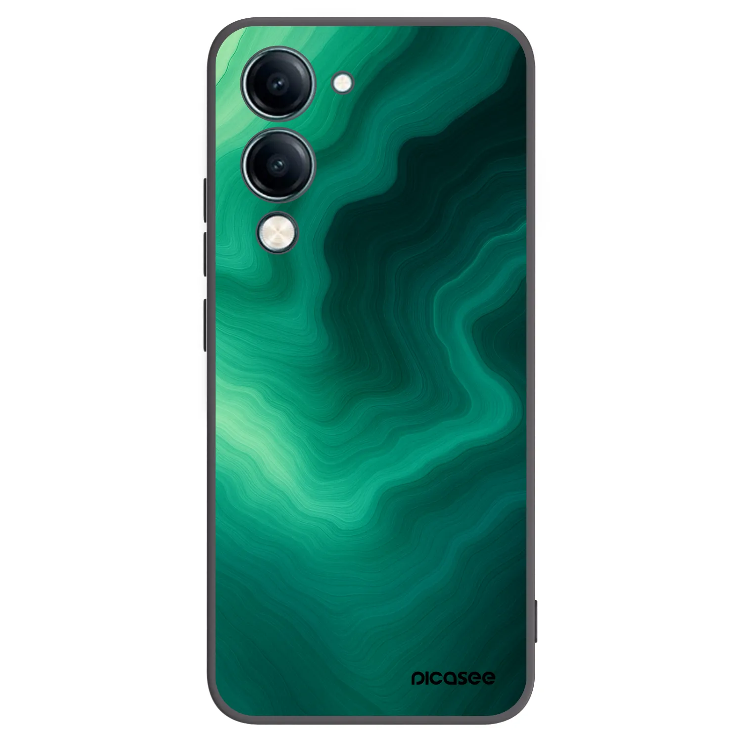 Picasee silikonowe czarne etui na Vivo Y29s 5G - Malachite