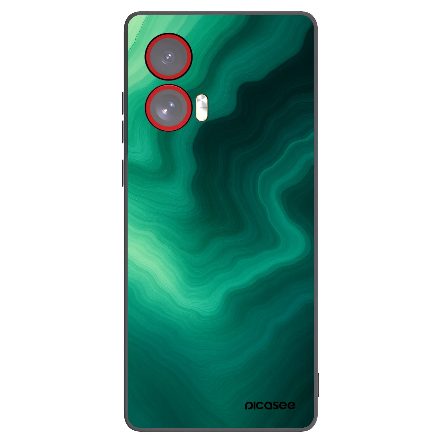 Picasee silikonowe czarne etui na Motorola Edge 50 Fusion - Malachite
