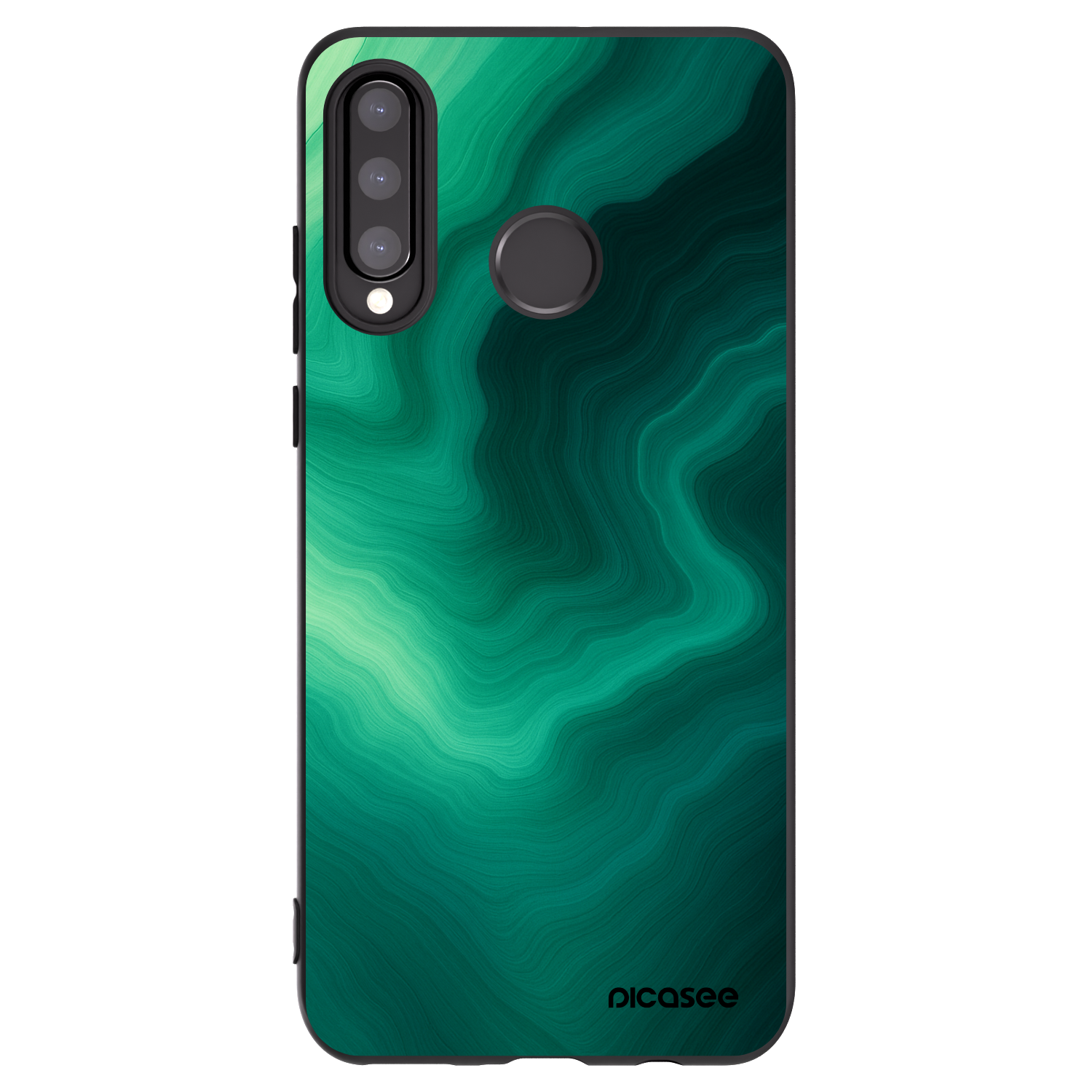 Picasee silikonowe czarne etui na Huawei P30 Lite - Malachite