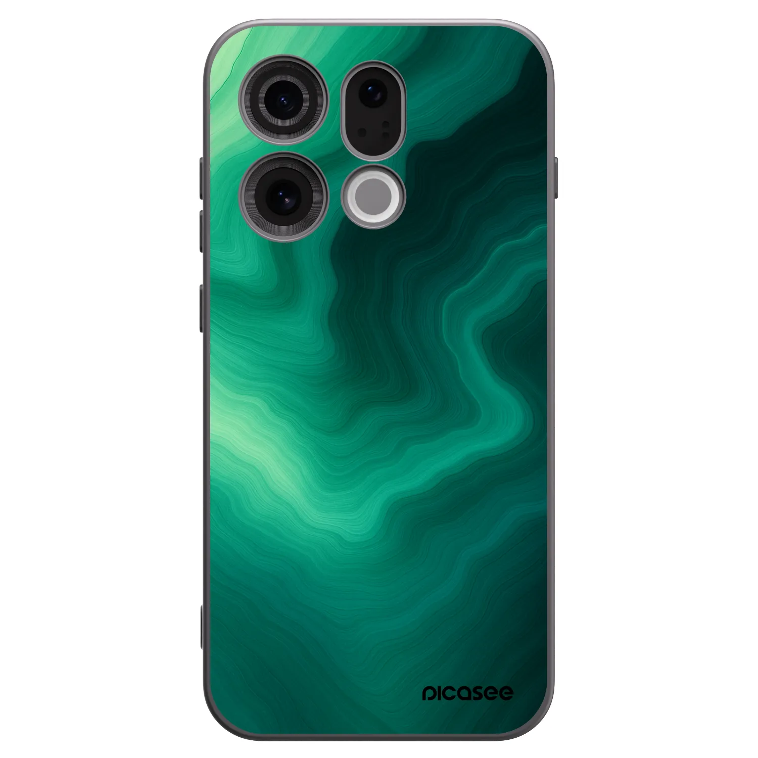 Picasee silikonowe czarne etui na OPPO Find X9 - Malachite