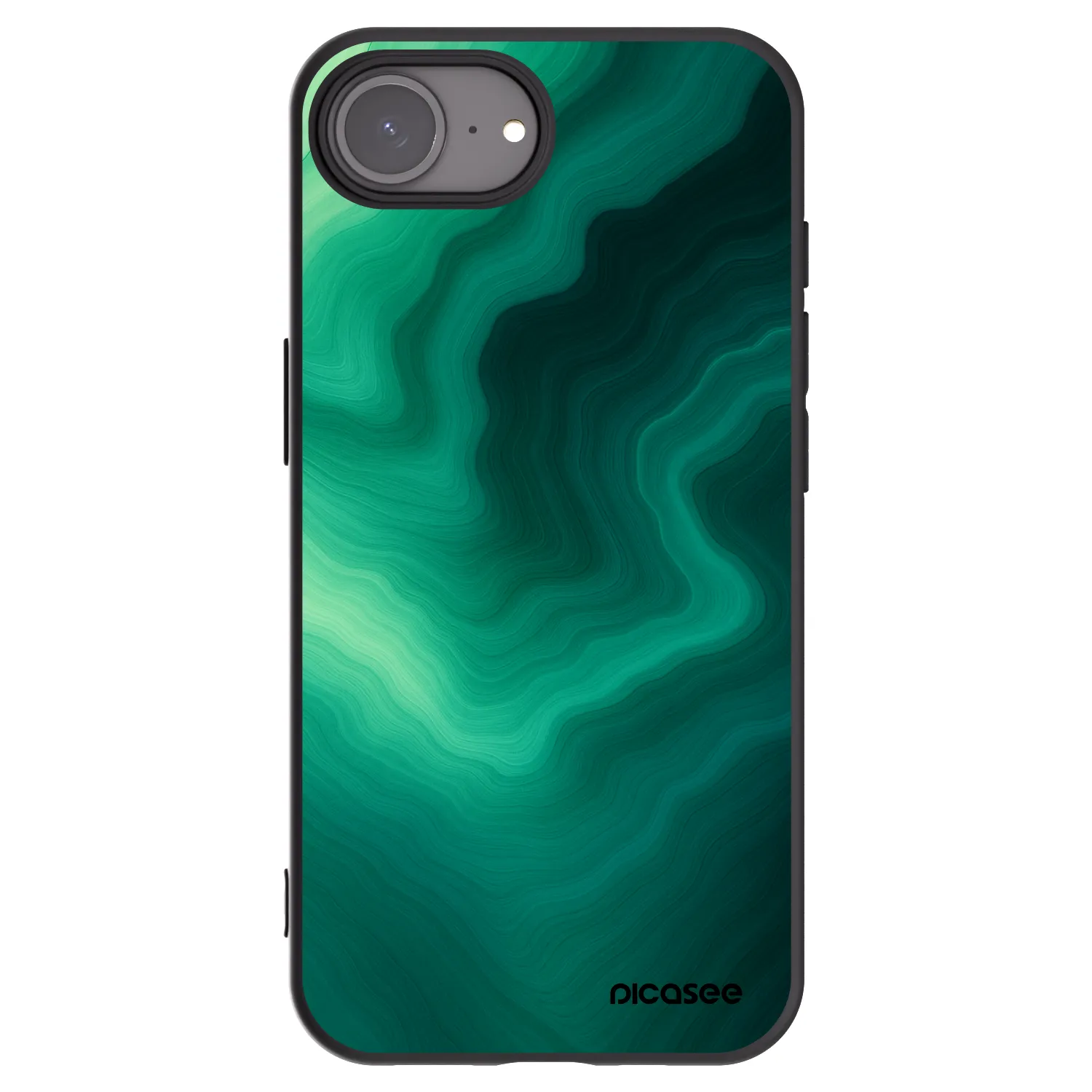 Picasee silikonowe czarne etui na Apple iPhone 17e - Malachite