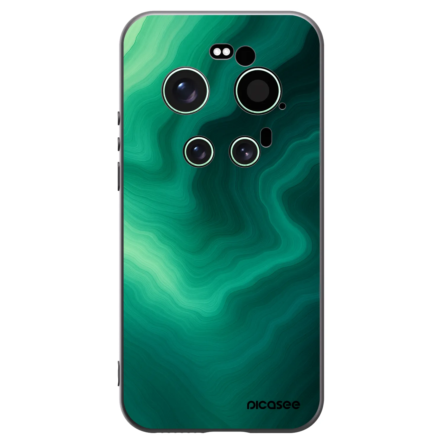 Picasee silikonowe czarne etui na Xiaomi 17 Ultra - Malachite