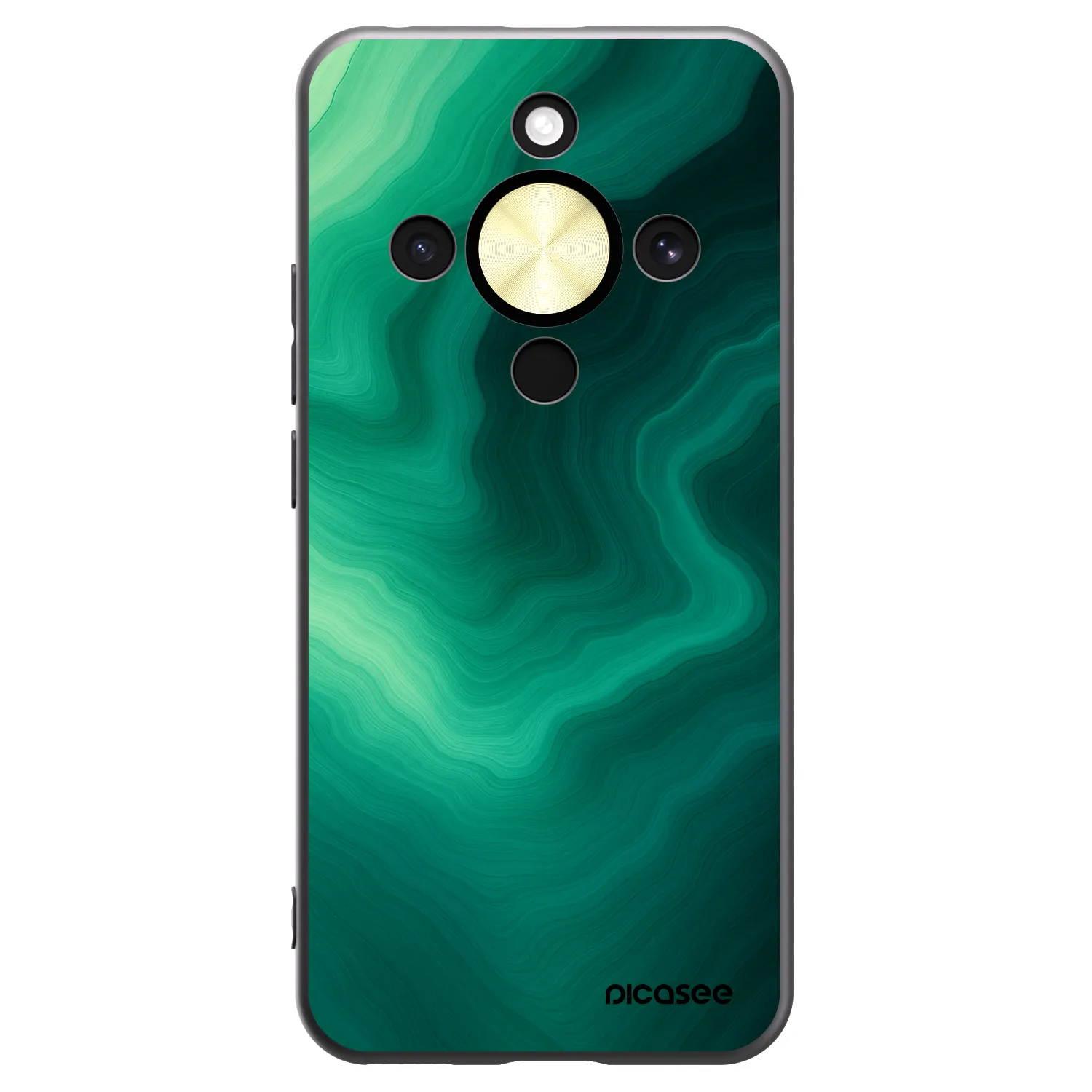 Picasee silikonowe czarne etui na Honor Magic8 Lite 5G - Malachite