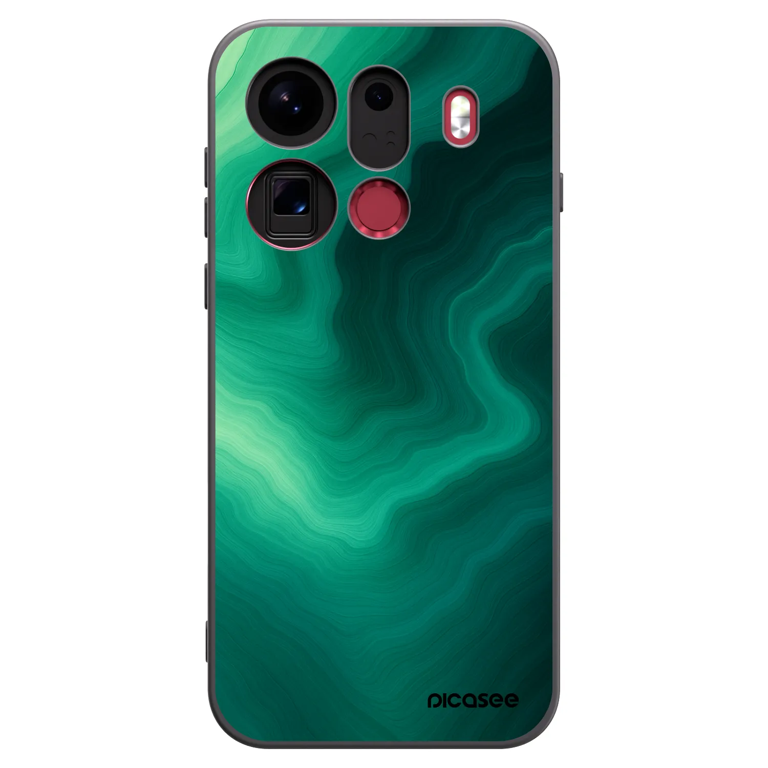 Picasee silikonowe czarne etui na OPPO Find X9 Pro - Malachite