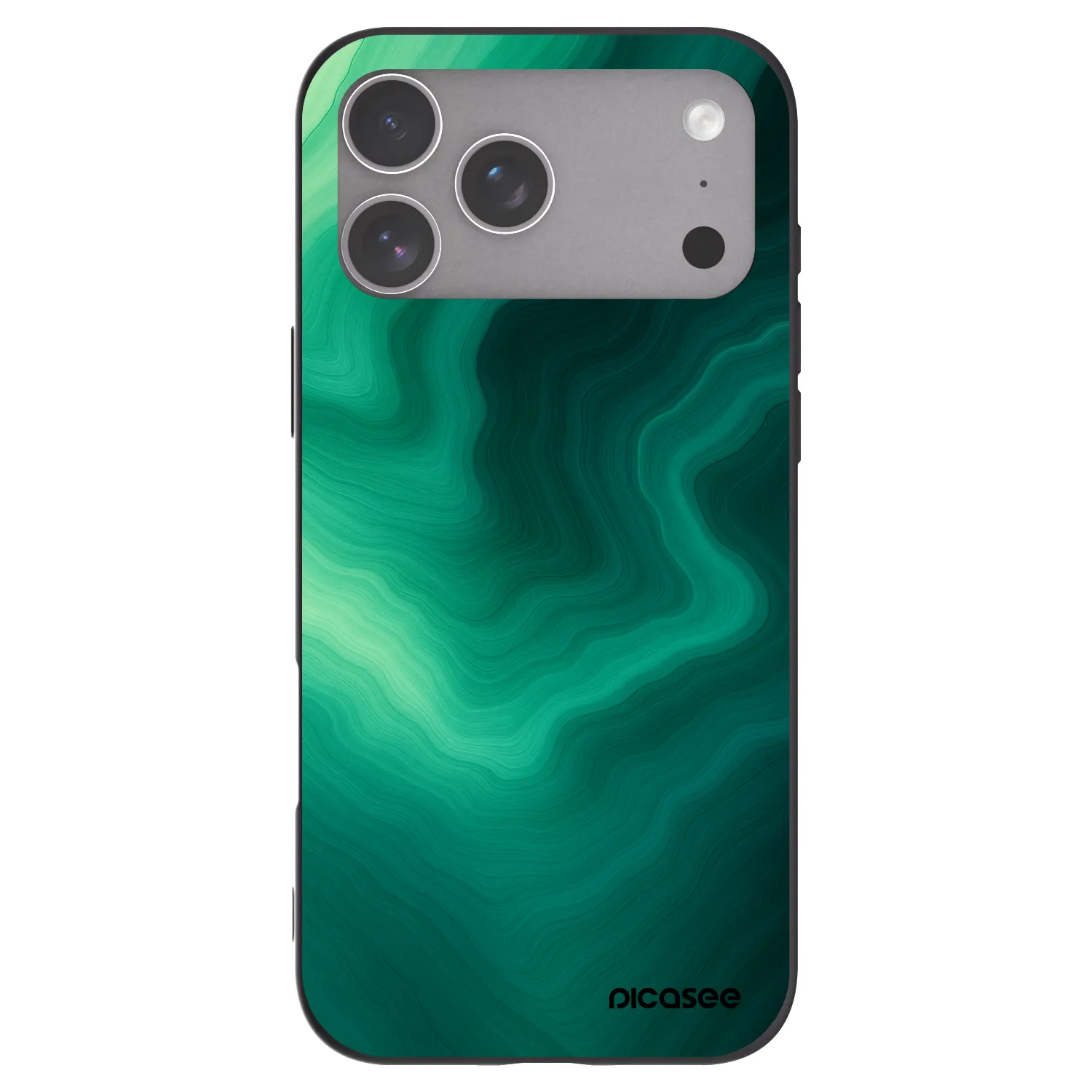 Picasee silikonowe czarne etui na Apple iPhone 18 Pro Max - Malachite