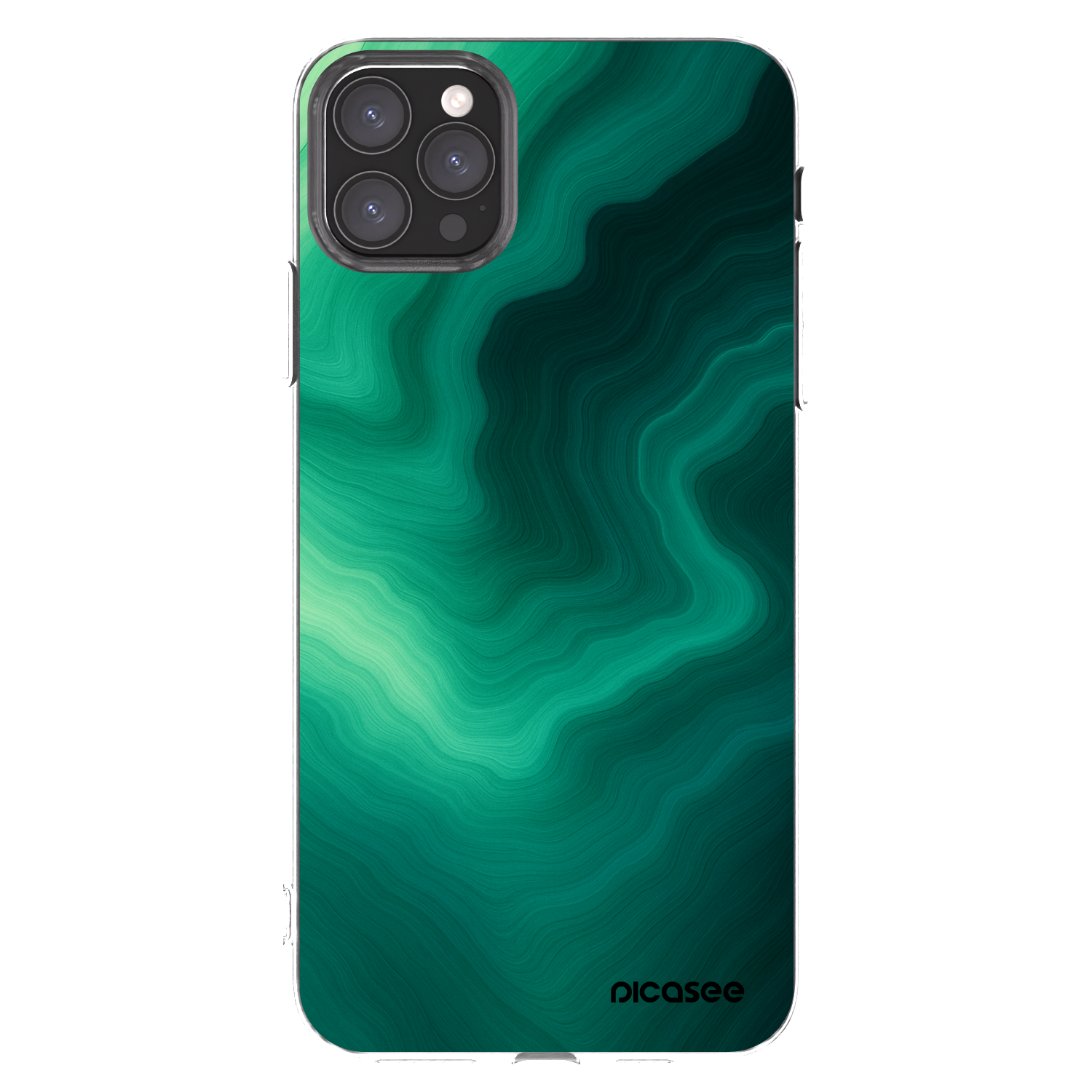 Picasee silikonowe przeźroczyste etui na Apple iPhone 11 Pro Max - Malachite