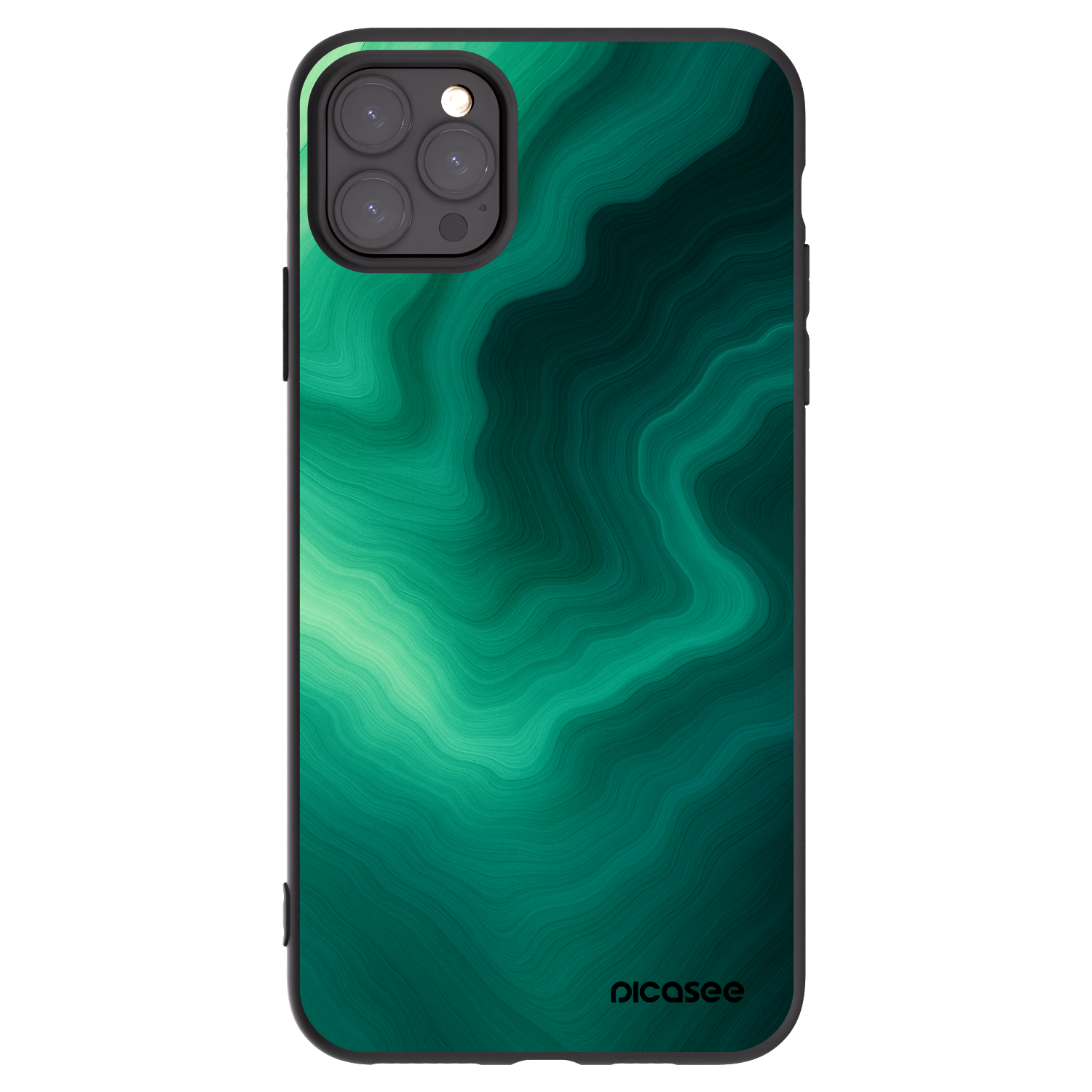 Picasee silikonowe czarne etui na Apple iPhone 11 Pro Max - Malachite