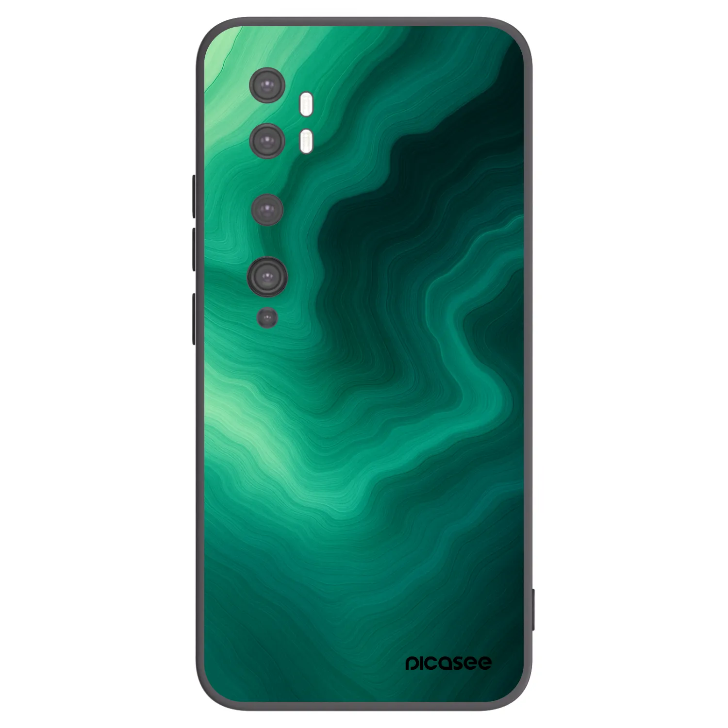 Picasee silikonowe czarne etui na Xiaomi Mi Note 10 (Pro) - Malachite