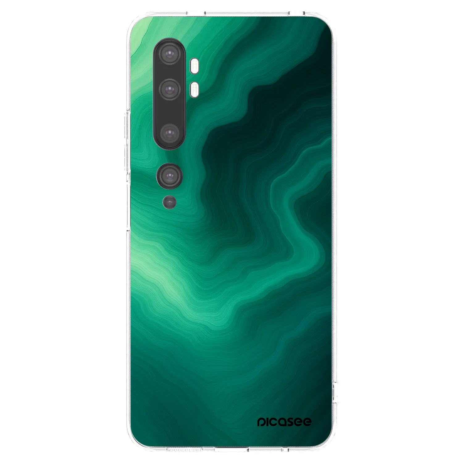 Picasee silikonowe przeźroczyste etui na Xiaomi Mi Note 10 (Pro) - Malachite