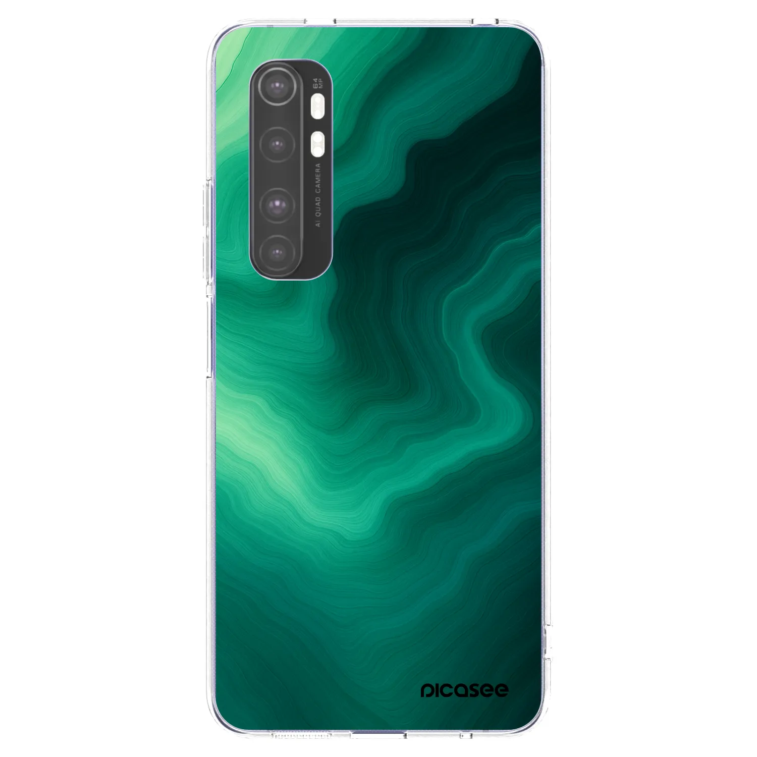 Picasee silikonowe przeźroczyste etui na Xiaomi Mi Note 10 Lite - Malachite
