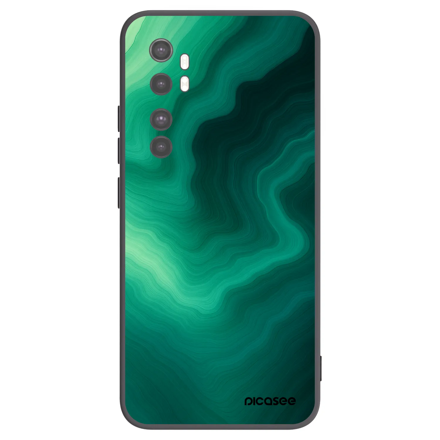 Picasee silikonowe czarne etui na Xiaomi Mi Note 10 Lite - Malachite