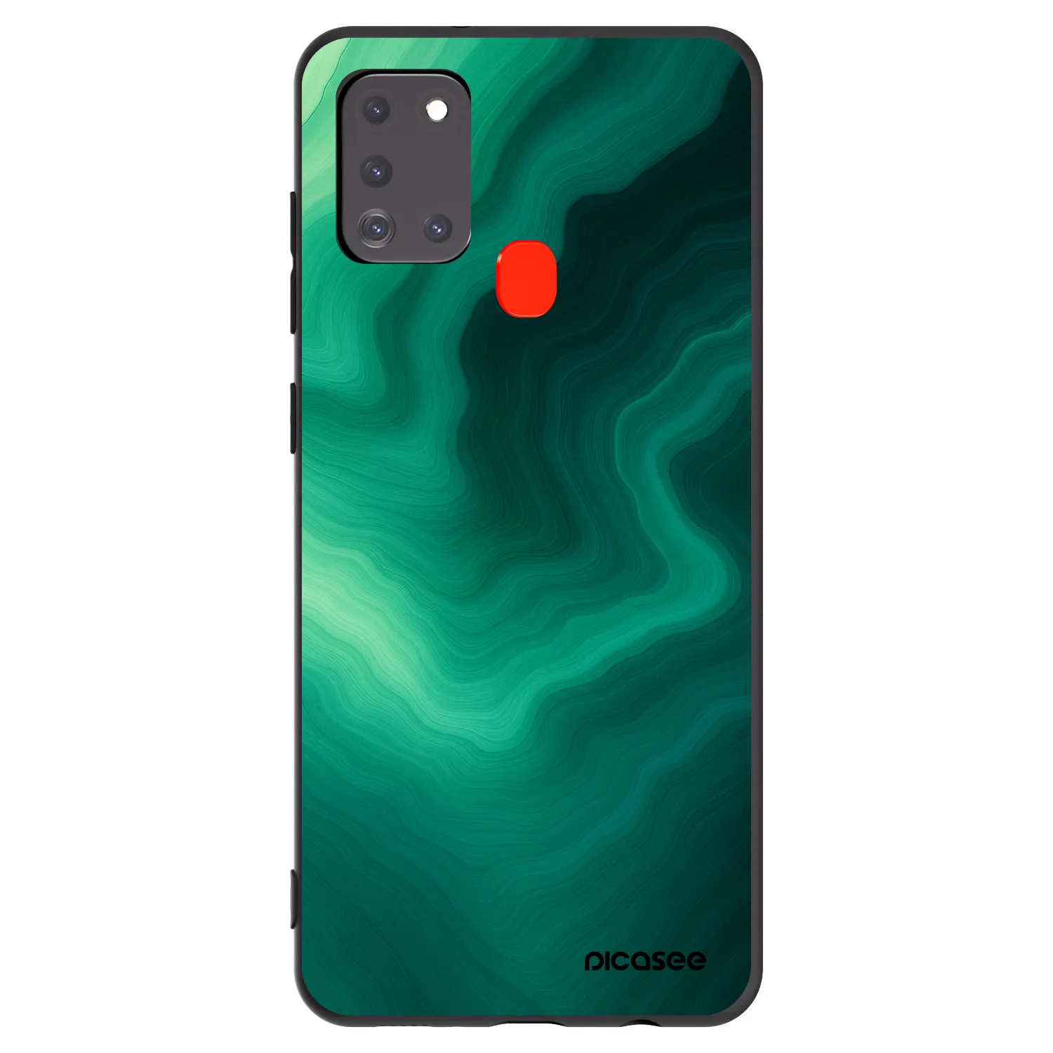Picasee silikonowe czarne etui na Samsung Galaxy A21s - Malachite