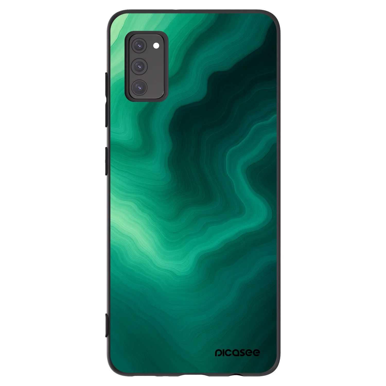 Picasee silikonowe czarne etui na Samsung Galaxy A41 A415F - Malachite