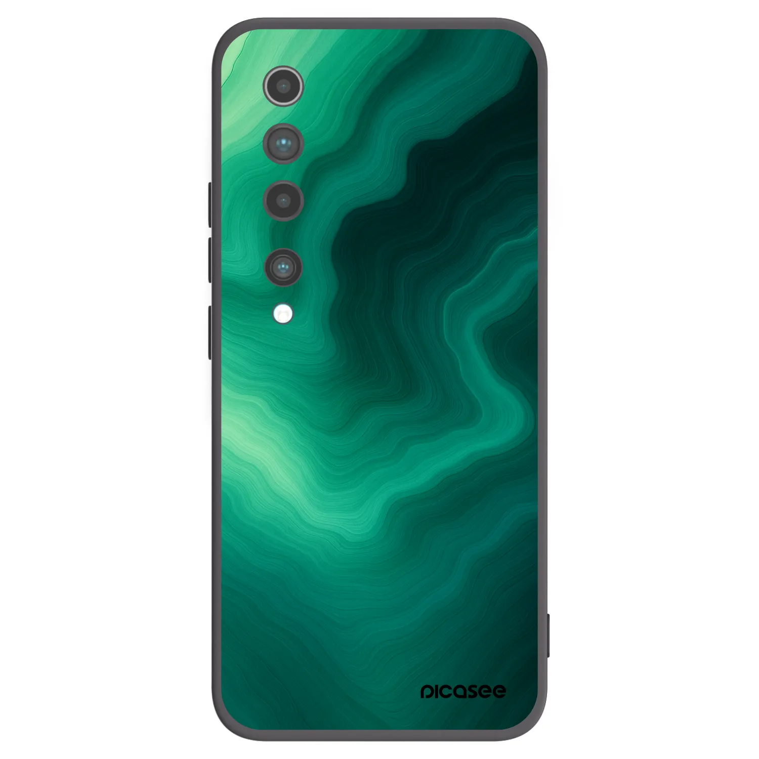 Picasee silikonowe czarne etui na Xiaomi Mi 10 - Malachite
