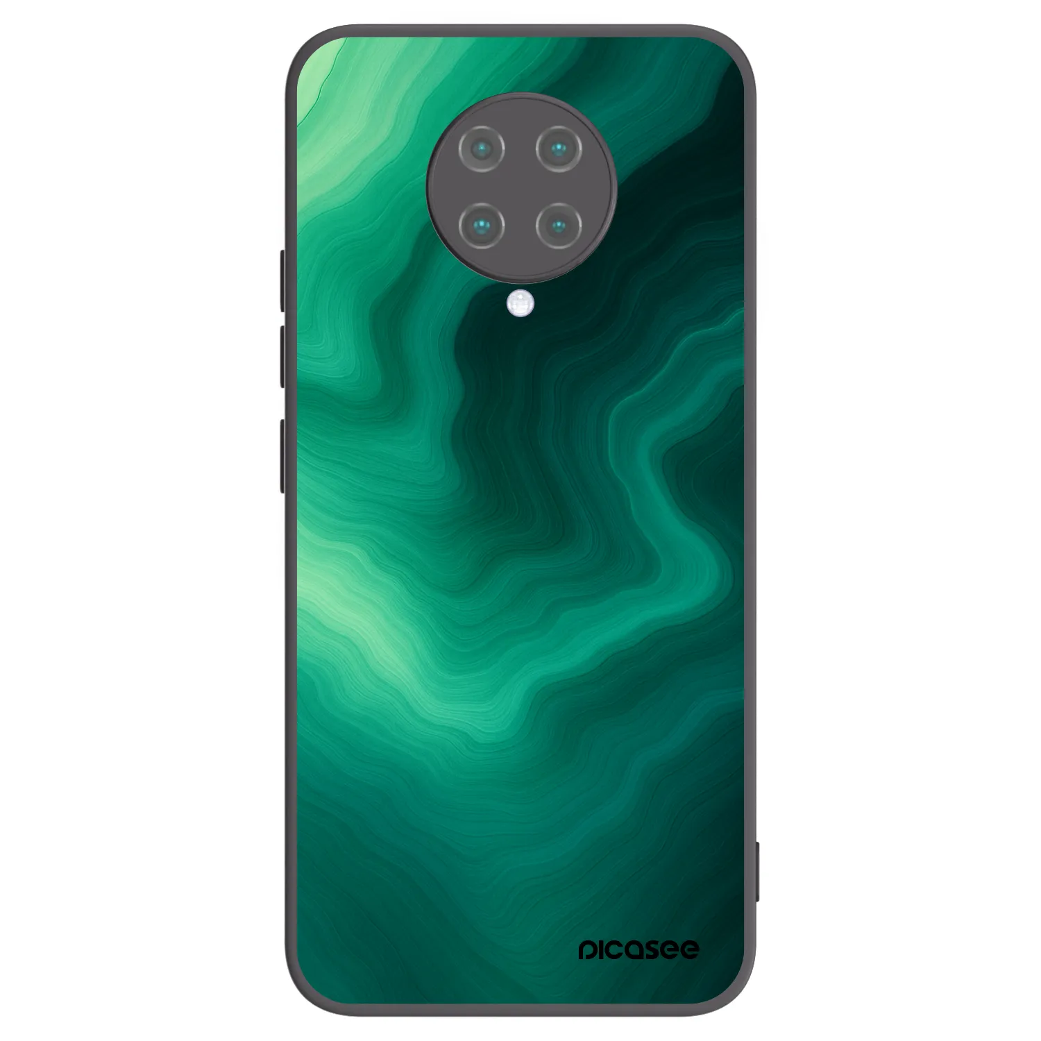 Picasee silikonowe czarne etui na Xiaomi Poco F2 Pro - Malachite